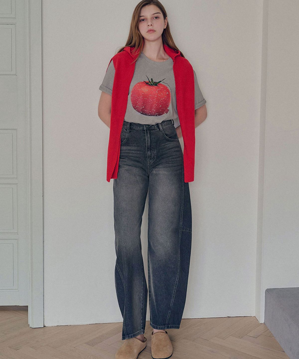 슬로우롤리(SLOWLOLLI) Vintage wide denim_2 Colors