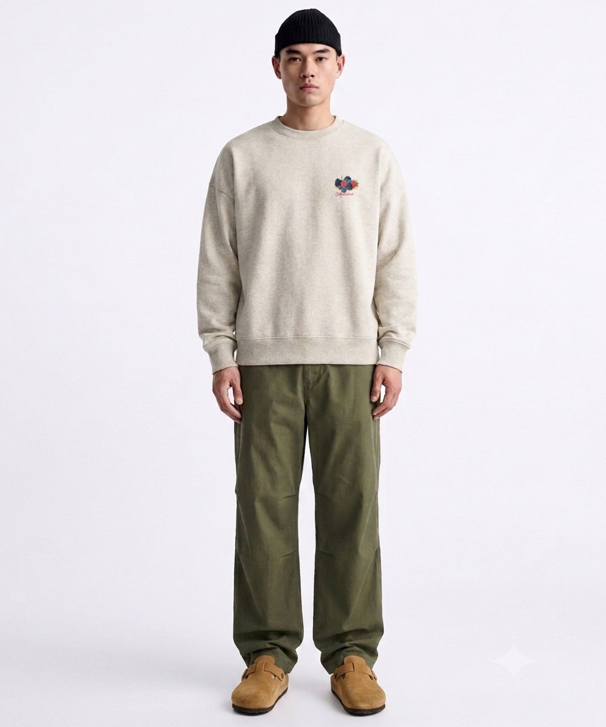 엠블룩(AMBLELOOK) 레귤러 스웨트셔츠 라즈베리 (3color)