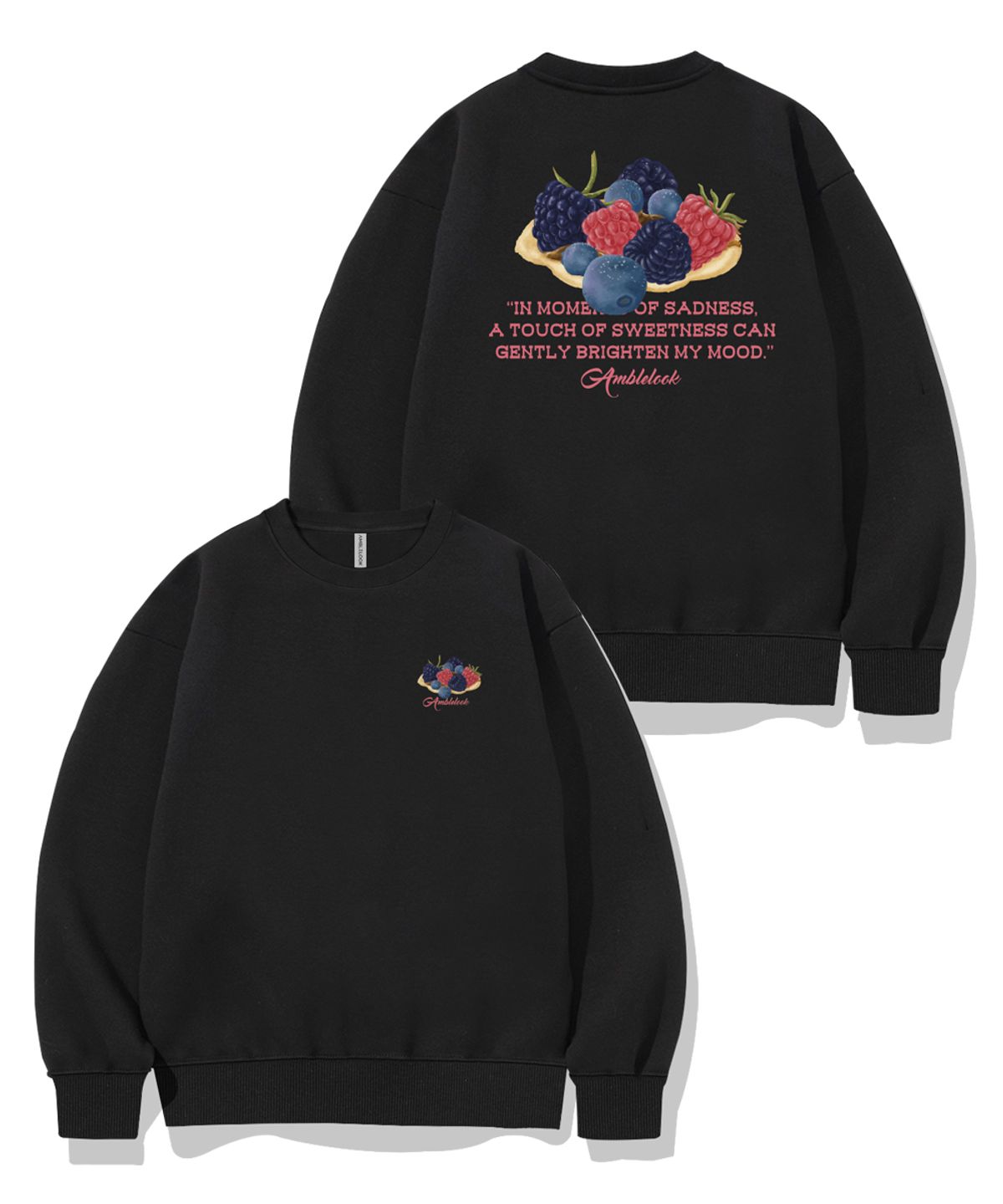 엠블룩(AMBLELOOK) 레귤러 스웨트셔츠 라즈베리 (3color)