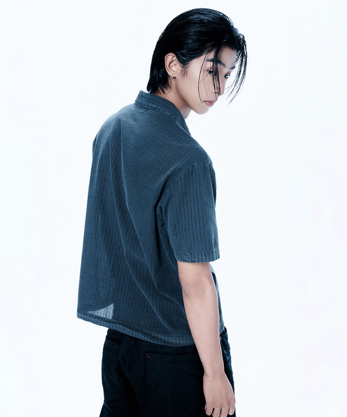 엔드릭스(EDLIX) Punch Stripe Washed Shirt (Charcoal)
