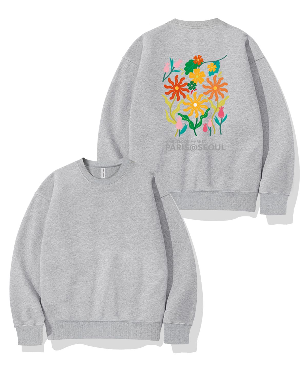 엠블룩(AMBLELOOK) 레귤러 스웨트셔츠 PARIS SEOUL (3color)