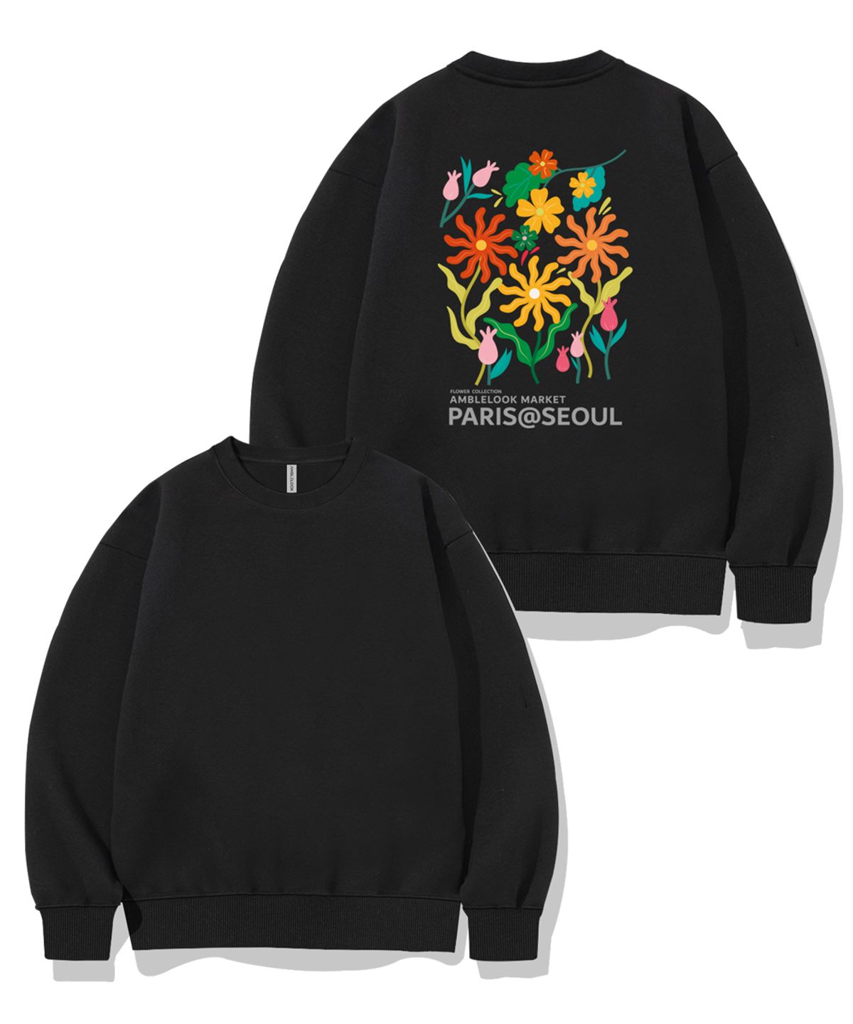 엠블룩(AMBLELOOK) 레귤러 스웨트셔츠 PARIS SEOUL (3color)