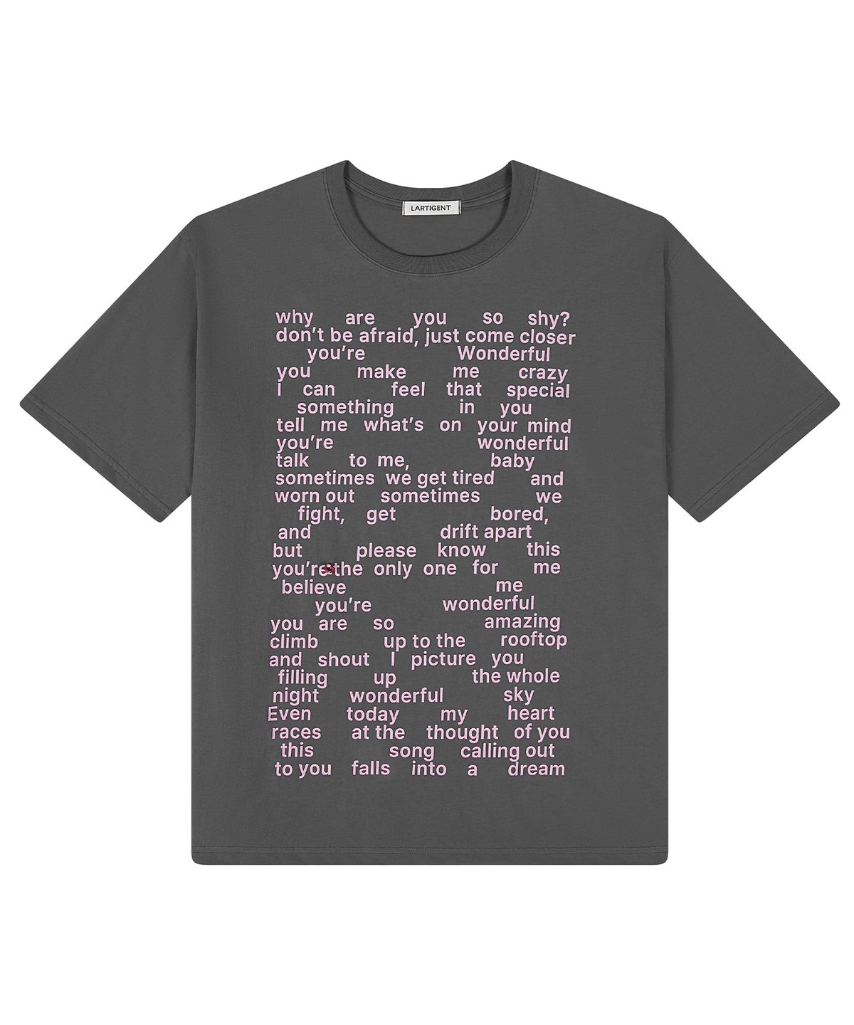 라티젠(LARTIGENT) L26 WONDERFUL T-SHIRT(CHARCOAL)