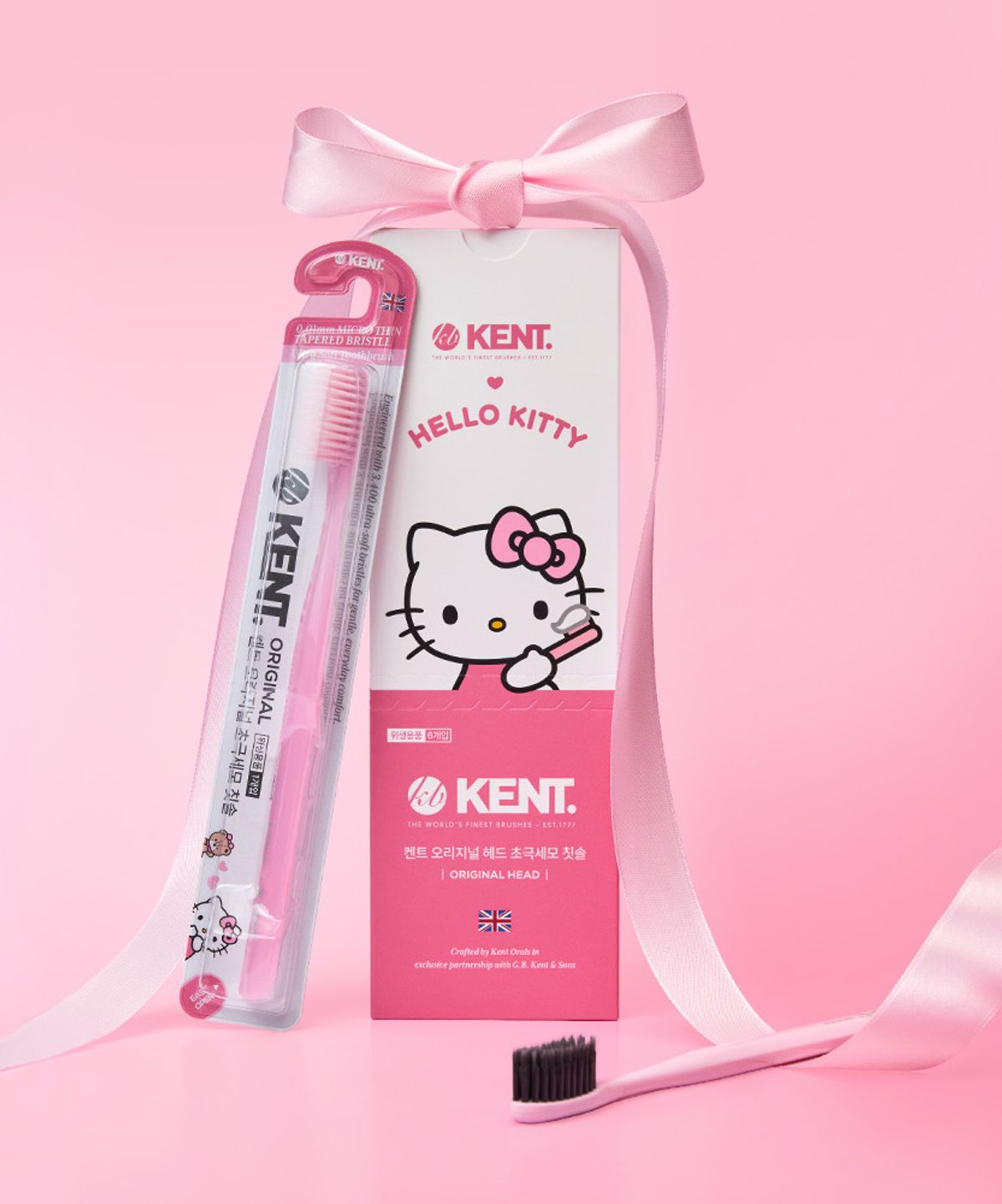 켄트(KENT) 켄트x헬로키티 오리지널 헤드 초극세모 칫솔 6p (오리지널3p+탄3p)