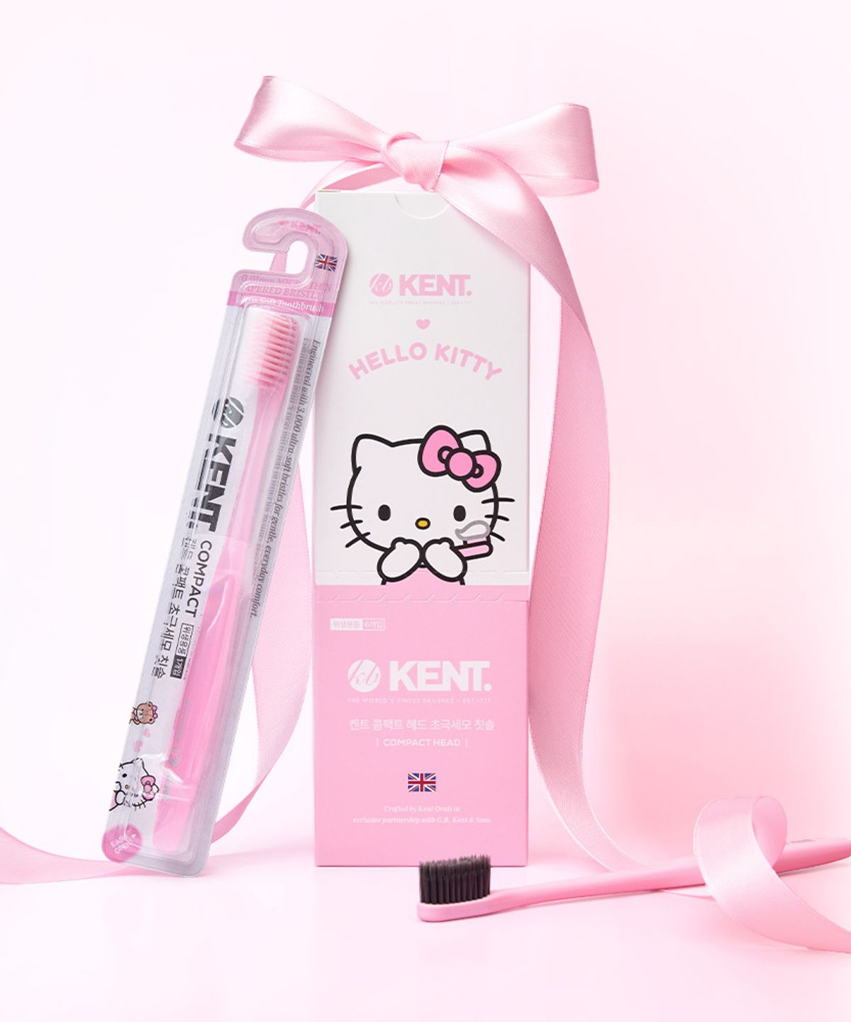 켄트(KENT) 켄트x헬로키티 콤팩트 헤드 초극세모 칫솔 6P (콤팩트3P+탄콤팩트3P)