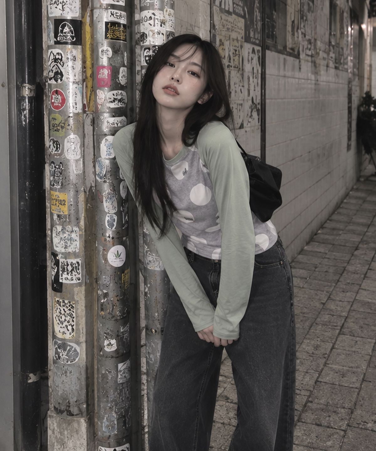 케이케이이이이(KKEEE) 빅도트 나그랑 긴팔티(2color)