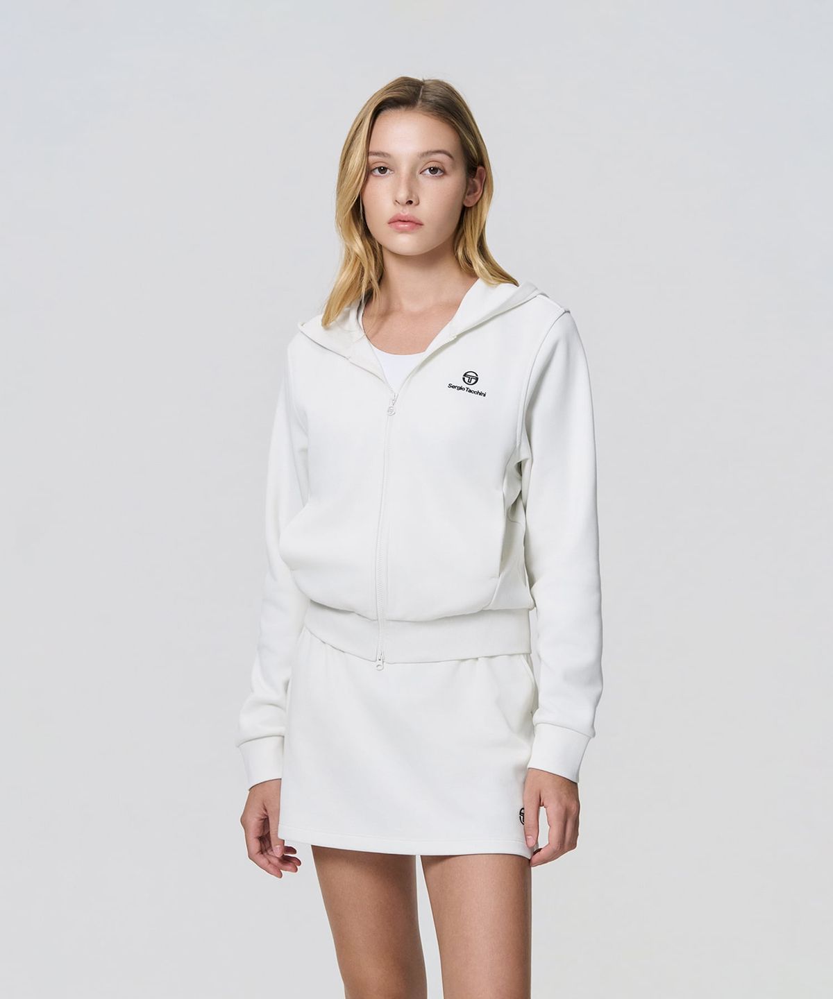 세르지오 타키니(SERGIO TACCHINI) W 버터쭈리 후드 집업 (Ivory)