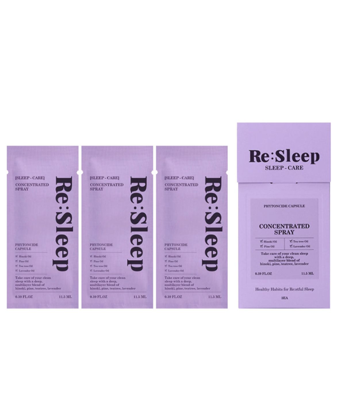 리슬립(RESLEEP) 슬립케어 피톤치드 농축 스프레이 리필 캡슐 3개입 세트
