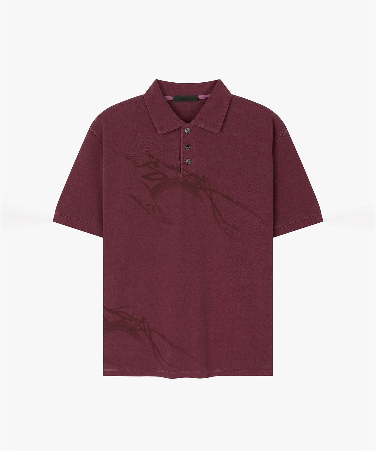 엔드릭스(EDLIX) Crest Washed PK T-Shirts (Burgundy)