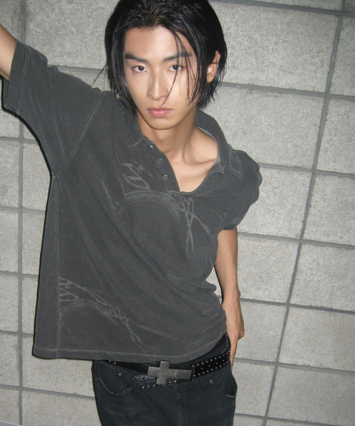 엔드릭스(EDLIX) Crest Washed PK T-Shirts (Charcoal)