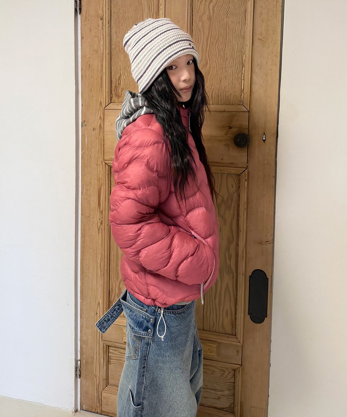 카비시(CAVISH) SOFT AIR HIGH-NECK PADDED JACKET PINK(CV2GFUB902A)