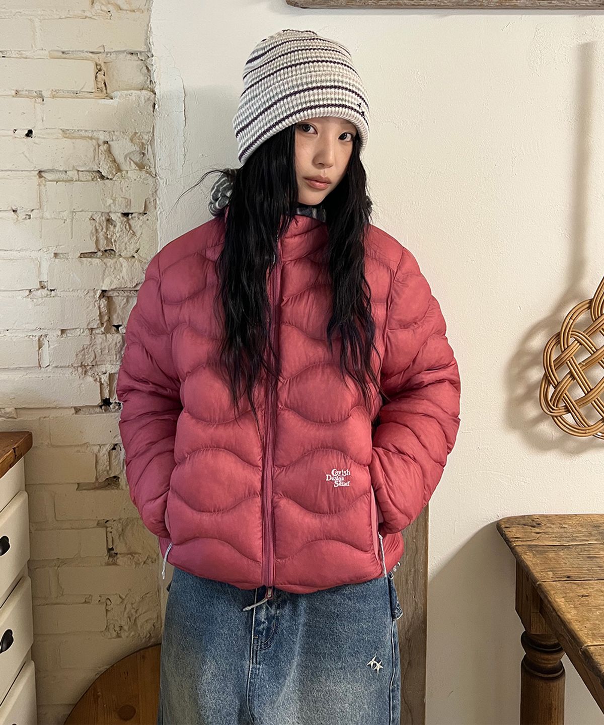 카비시(CAVISH) SOFT AIR HIGH-NECK PADDED JACKET PINK(CV2GFUB902A)