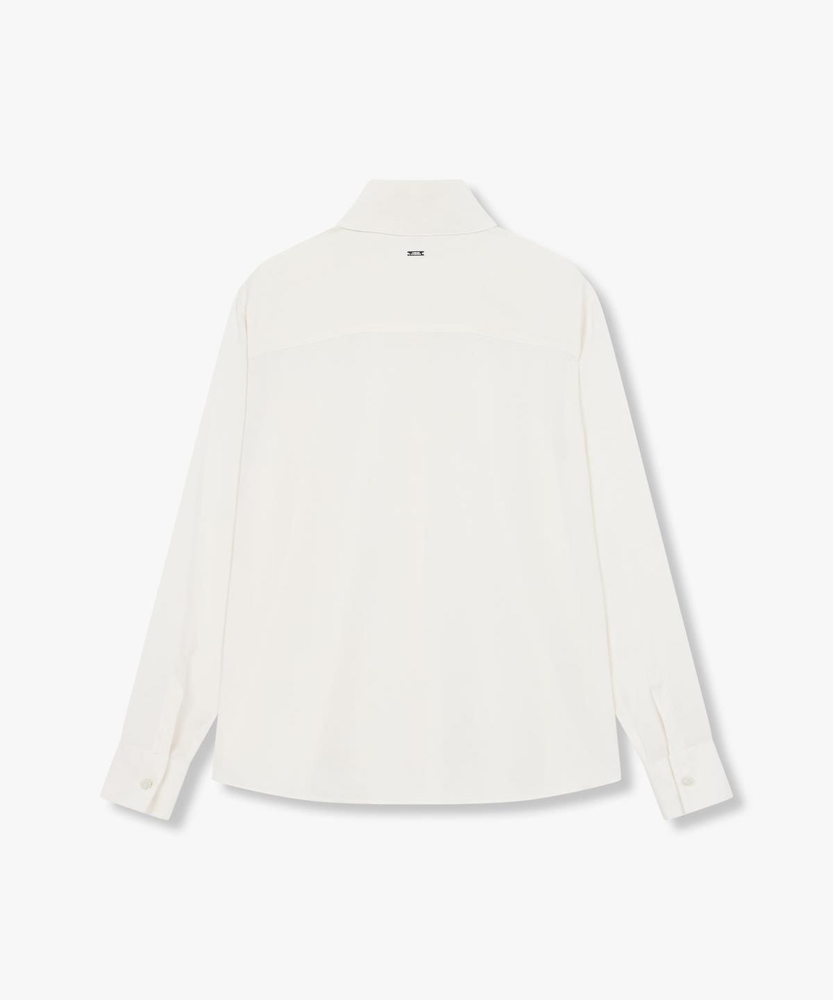 아르마니 익스체인지(ARMANI EXCHANGE) 여성 레이온 롱 슬리브 셔츠 _크림_A425120502