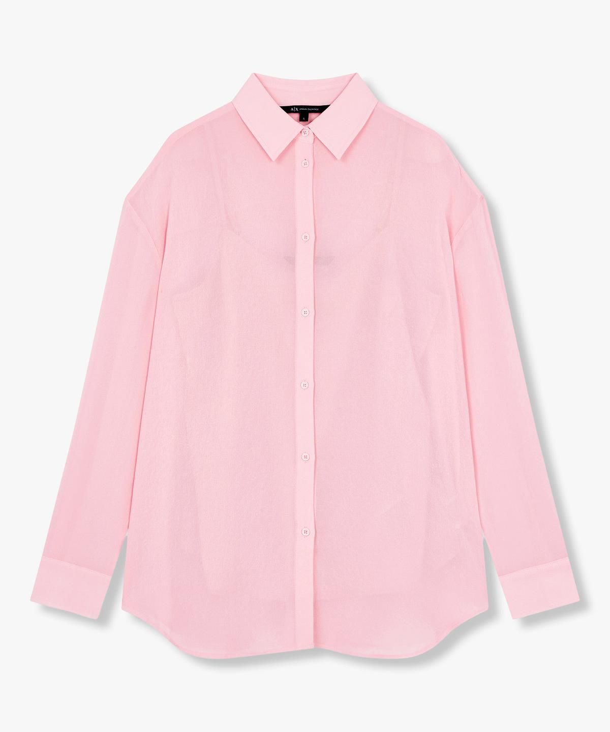 아르마니 익스체인지(ARMANI EXCHANGE) 여성 드롭숄더 레이온 셔츠 _핑크_A425120508