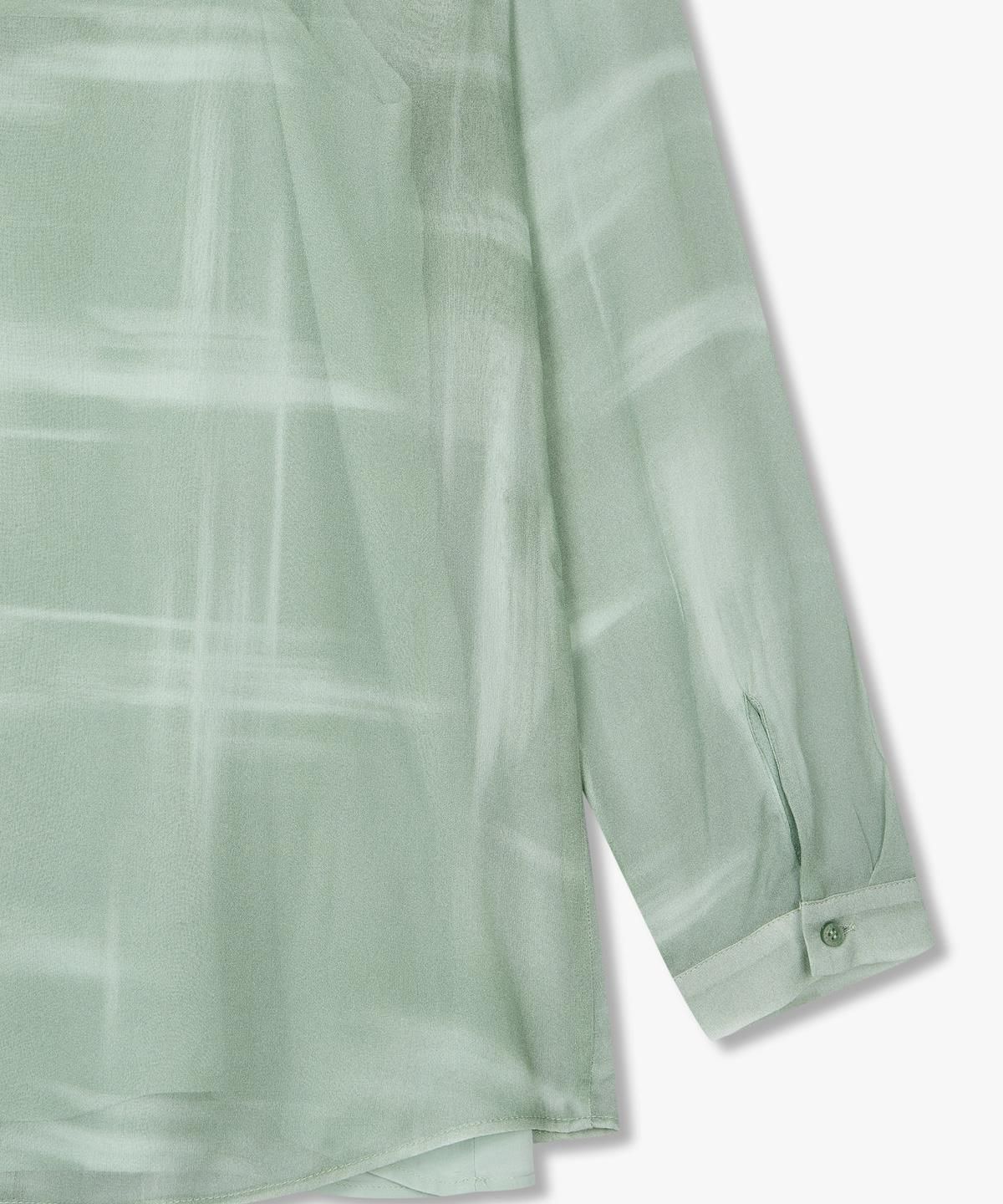 아르마니 익스체인지(ARMANI EXCHANGE) 여성 레이온 롱 슬리브 셔츠 _라이트 그린_A425120507