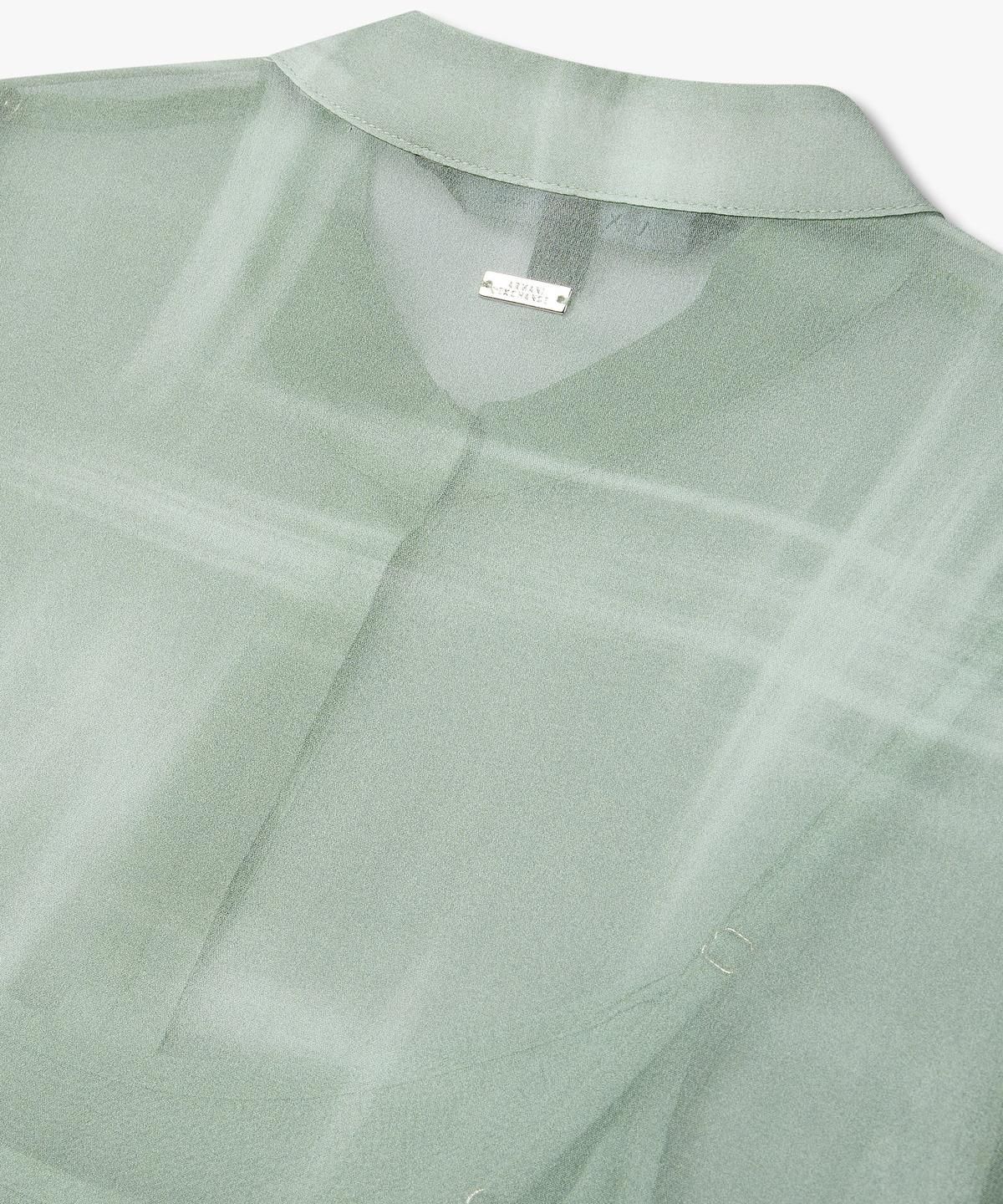 아르마니 익스체인지(ARMANI EXCHANGE) 여성 레이온 롱 슬리브 셔츠 _라이트 그린_A425120507