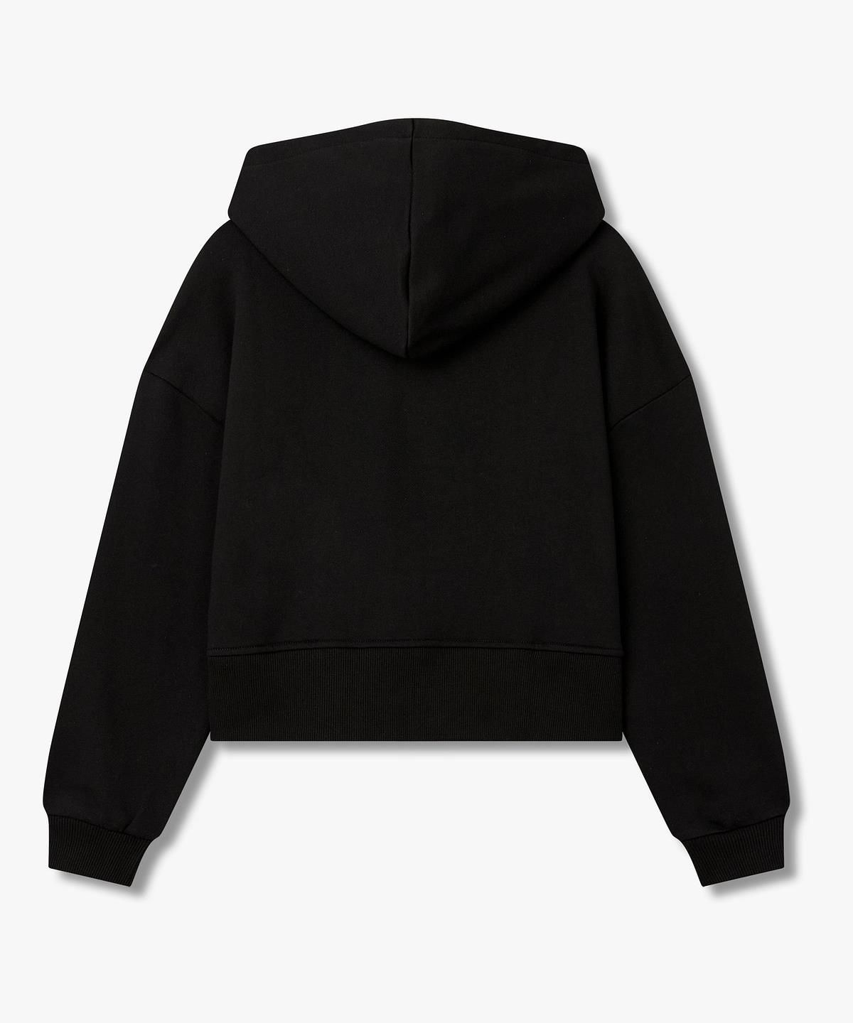 아르마니 익스체인지(ARMANI EXCHANGE) 여성 글리터 로고 후드 집업 _블랙_A426131501