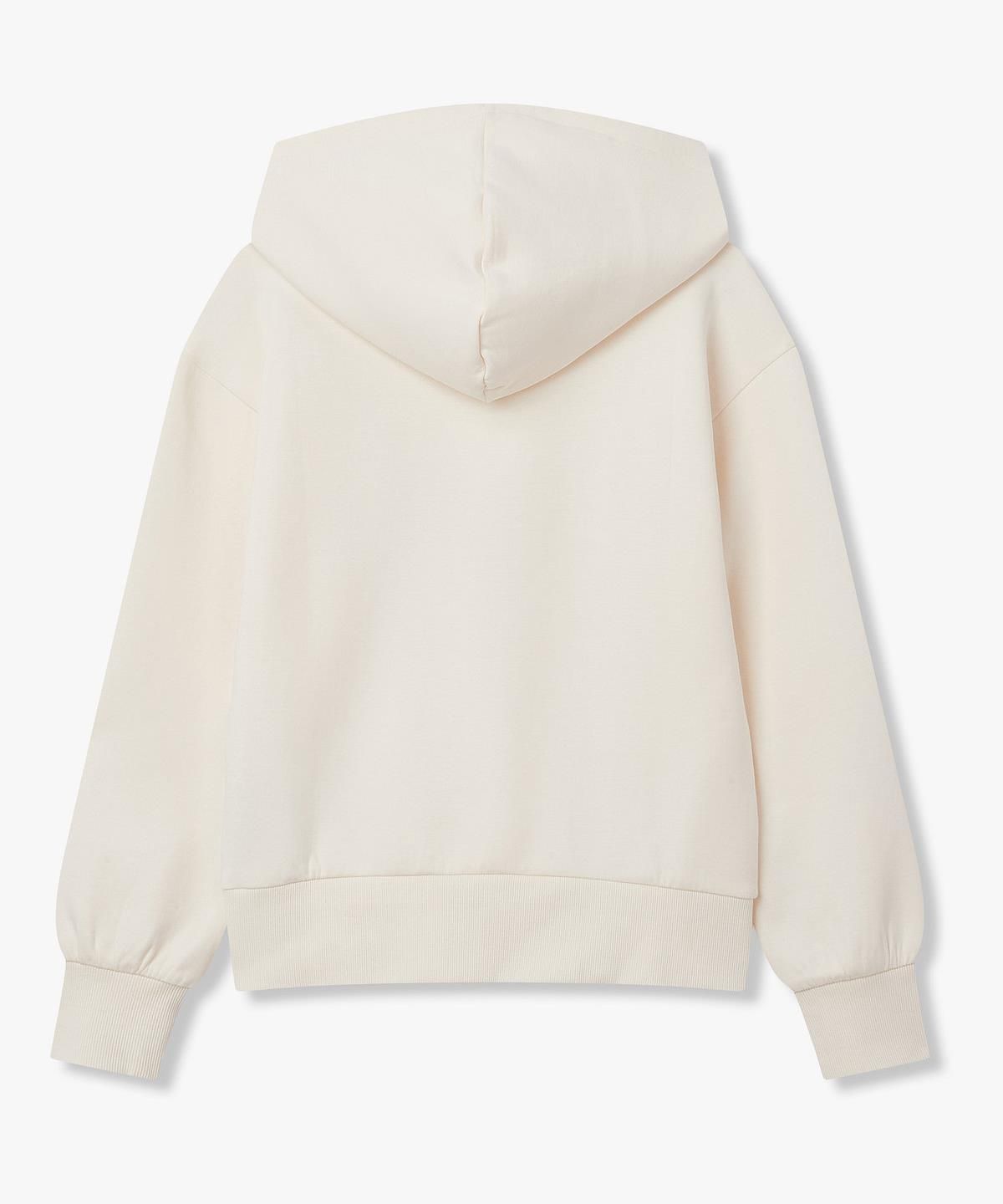 아르마니 익스체인지(ARMANI EXCHANGE) 여성 프론트 로고 본디드 후디 _크림_A426131503