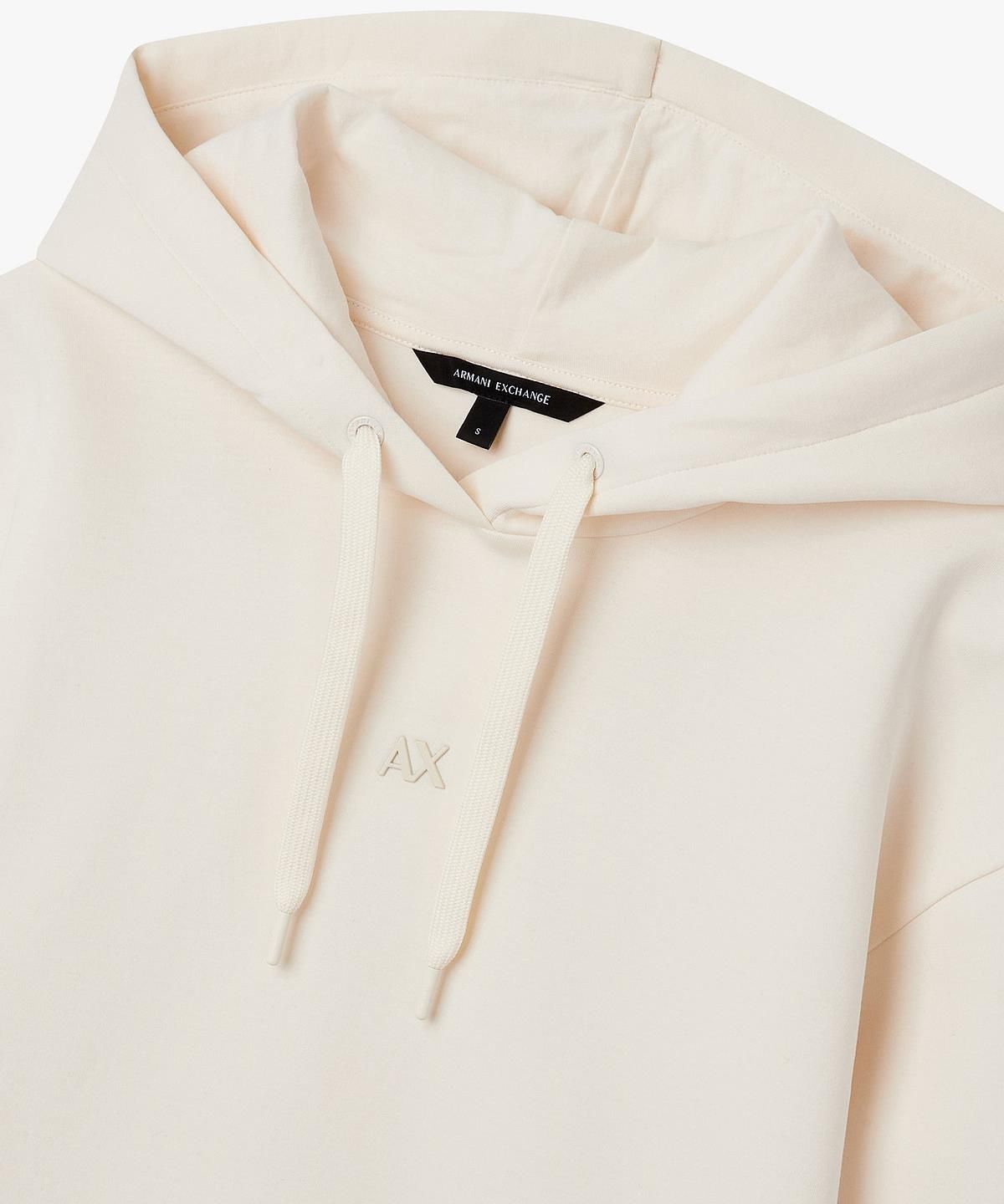 아르마니 익스체인지(ARMANI EXCHANGE) 여성 프론트 로고 본디드 후디 _크림_A426131503