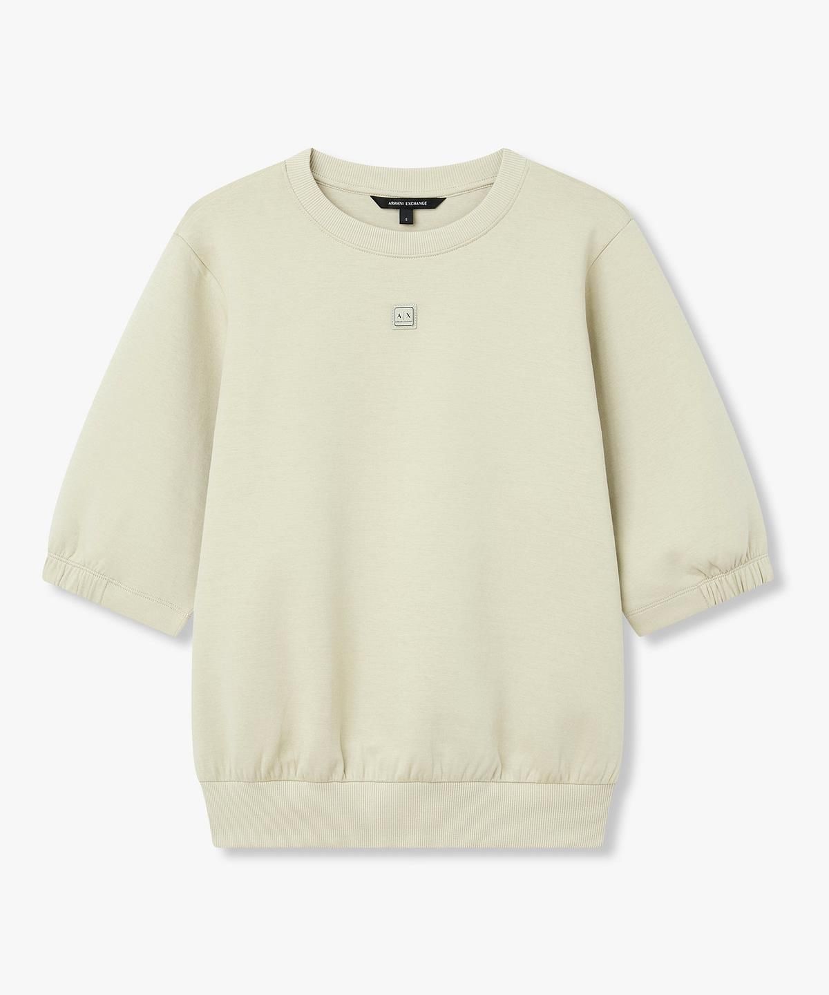 아르마니 익스체인지(ARMANI EXCHANGE) 여성 스트레치 숏 슬리브 스웨트셔츠 _베이지_A426131506