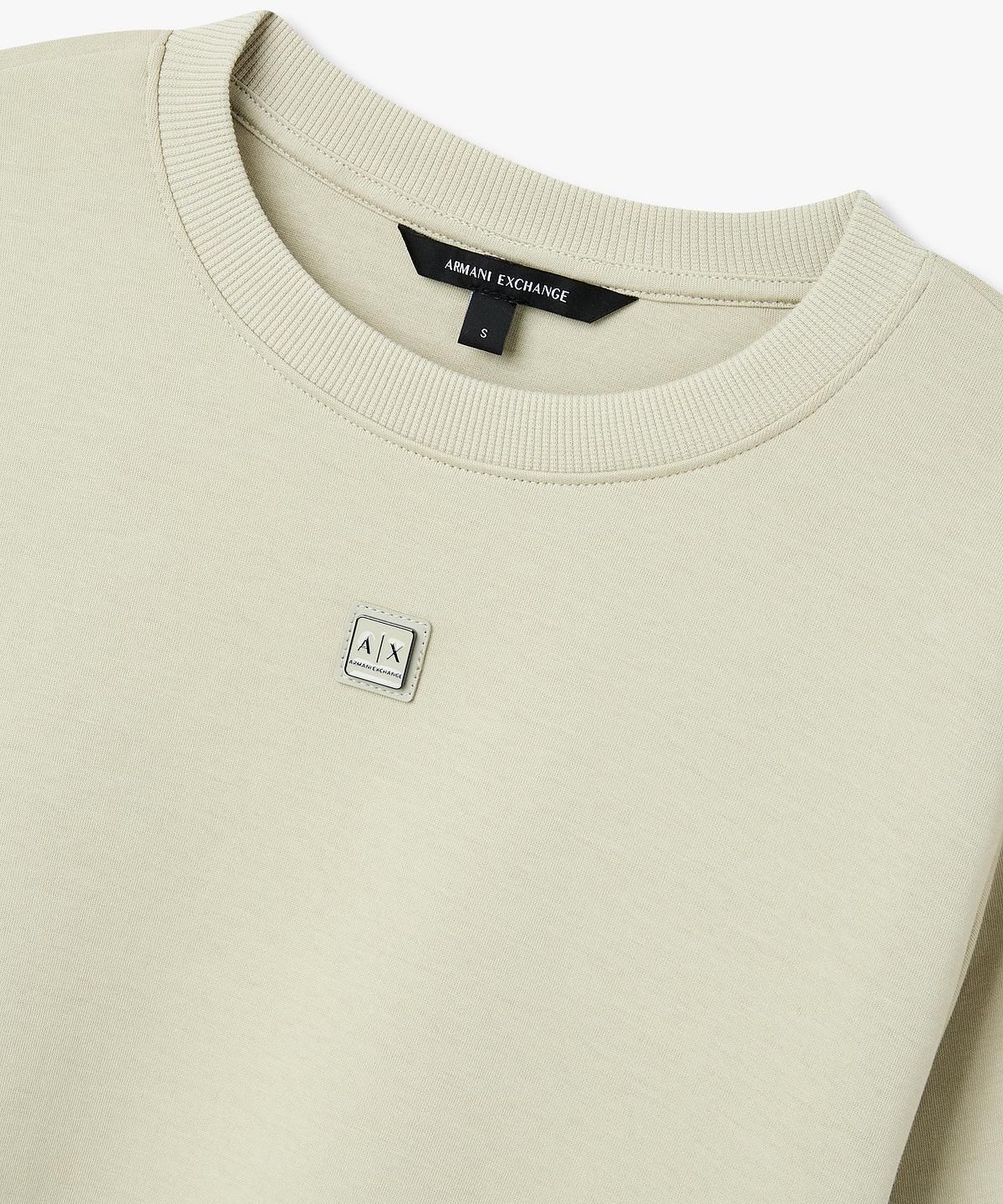 아르마니 익스체인지(ARMANI EXCHANGE) 여성 스트레치 숏 슬리브 스웨트셔츠 _베이지_A426131506