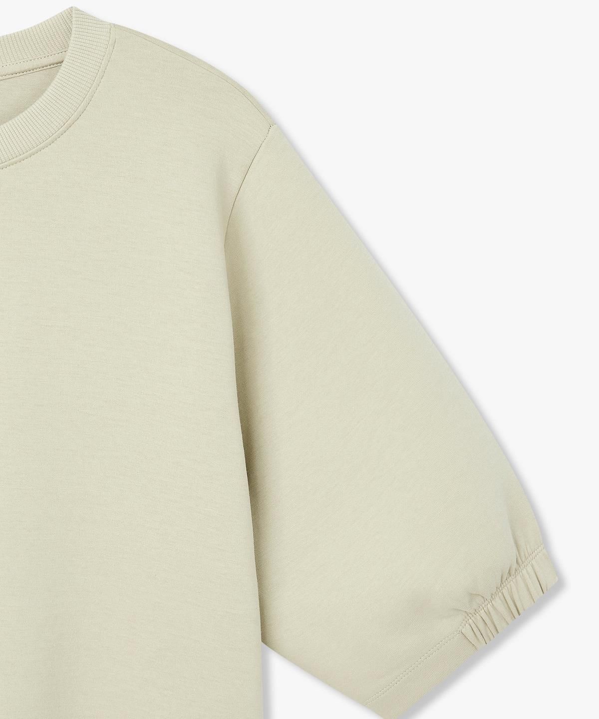 아르마니 익스체인지(ARMANI EXCHANGE) 여성 스트레치 숏 슬리브 스웨트셔츠 _베이지_A426131506