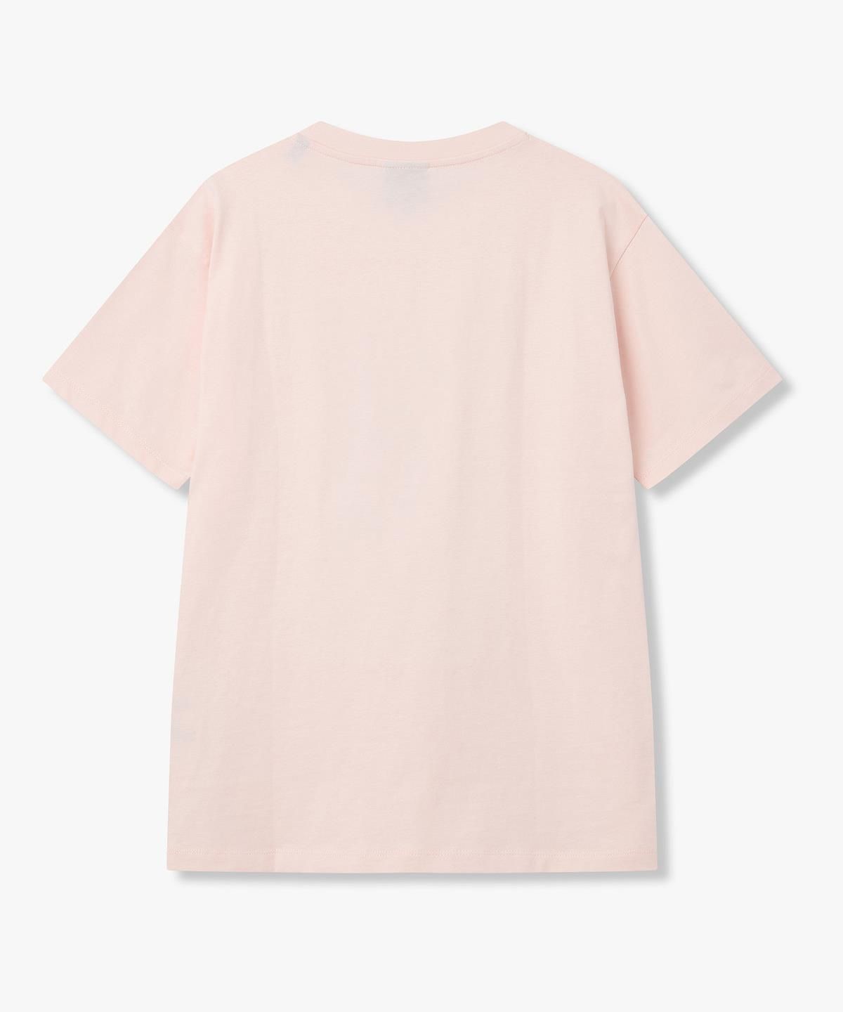 아르마니 익스체인지(ARMANI EXCHANGE) 여성 롱 글리터 로고 크루넥 티셔츠 _코랄_A426130507