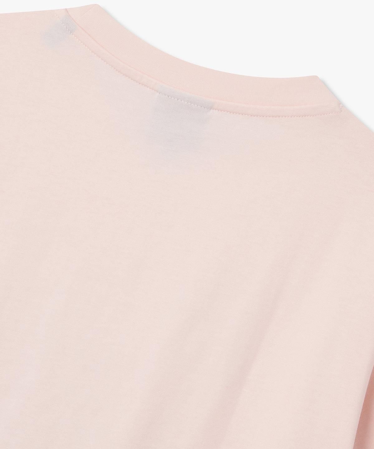 아르마니 익스체인지(ARMANI EXCHANGE) 여성 롱 글리터 로고 크루넥 티셔츠 _코랄_A426130507