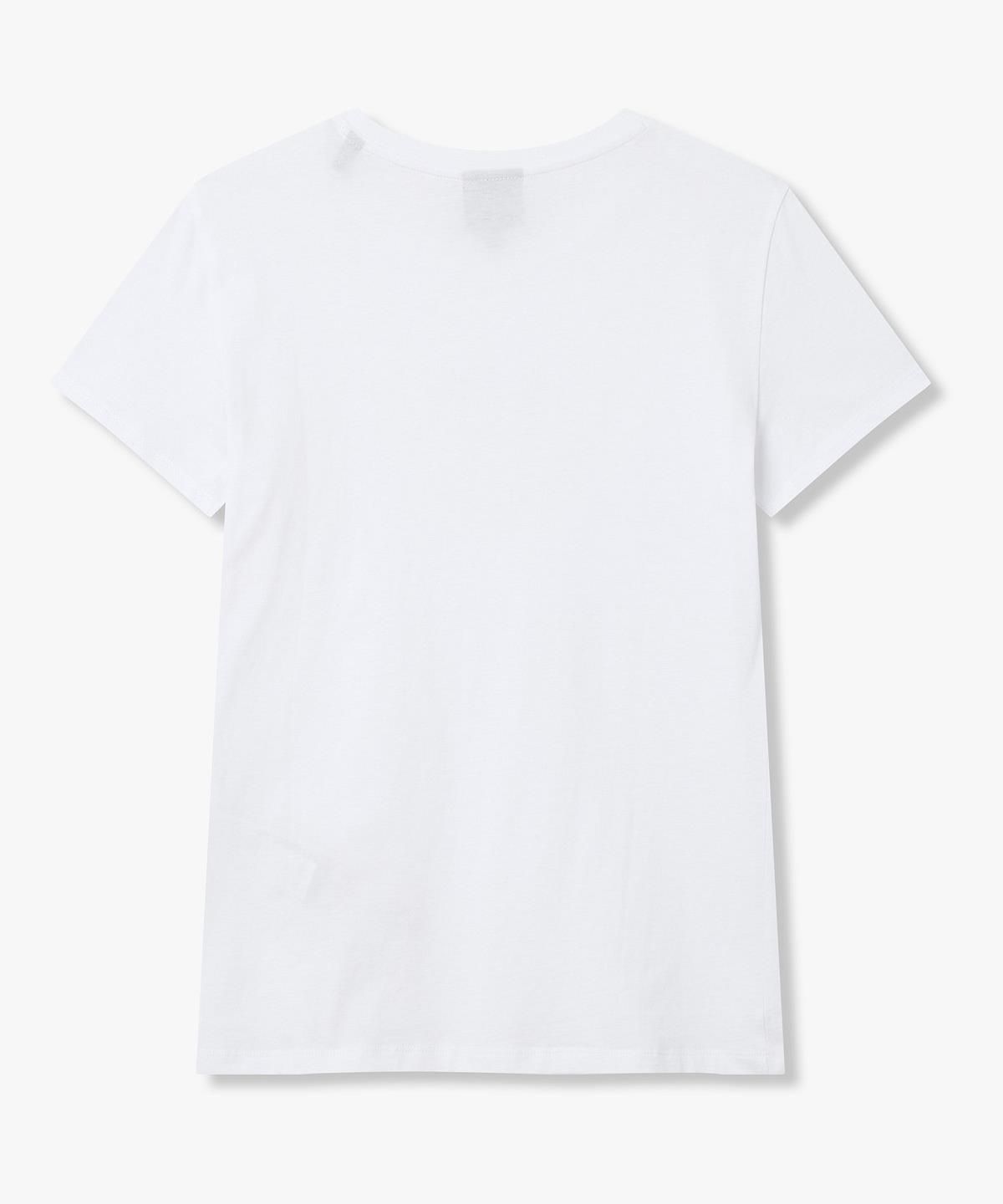 아르마니 익스체인지(ARMANI EXCHANGE) 여성 핫픽스 로고 크루넥 티셔츠 _화이트_A426130502
