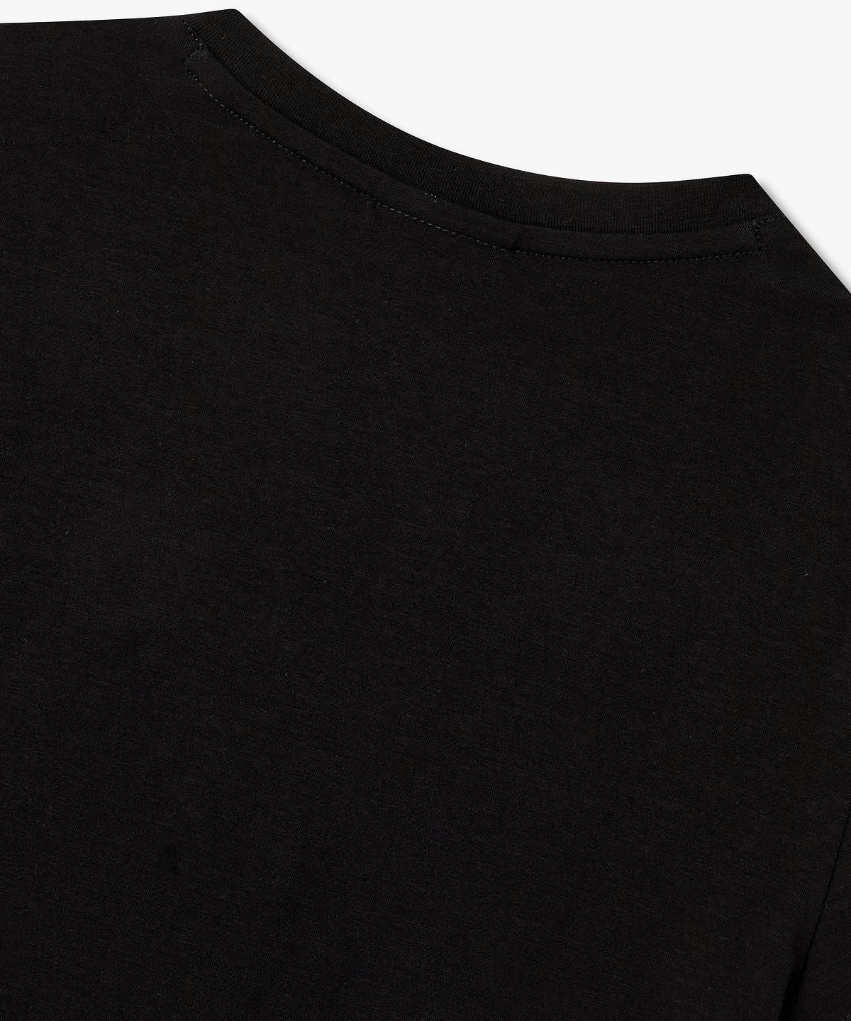 아르마니 익스체인지(ARMANI EXCHANGE) 여성 글리터 로고 브이넥 티셔츠 _블랙_A426130504