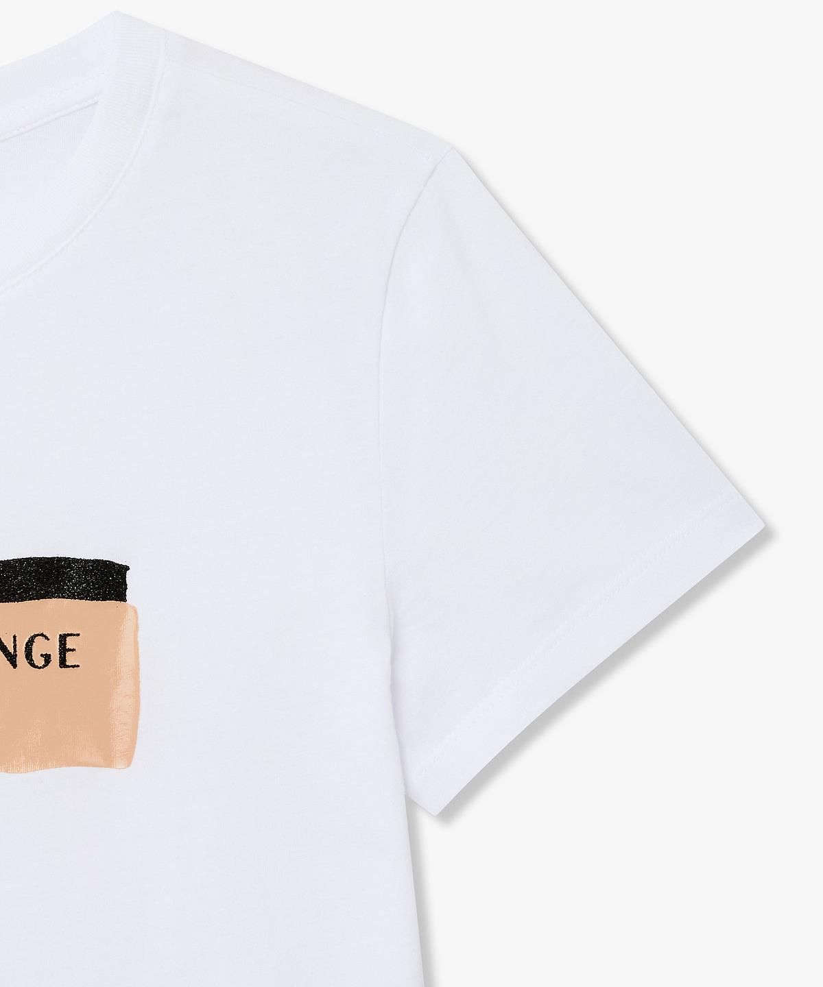 아르마니 익스체인지(ARMANI EXCHANGE) 여성 글리터 로고 크루넥 티셔츠 _화이트_A426130505