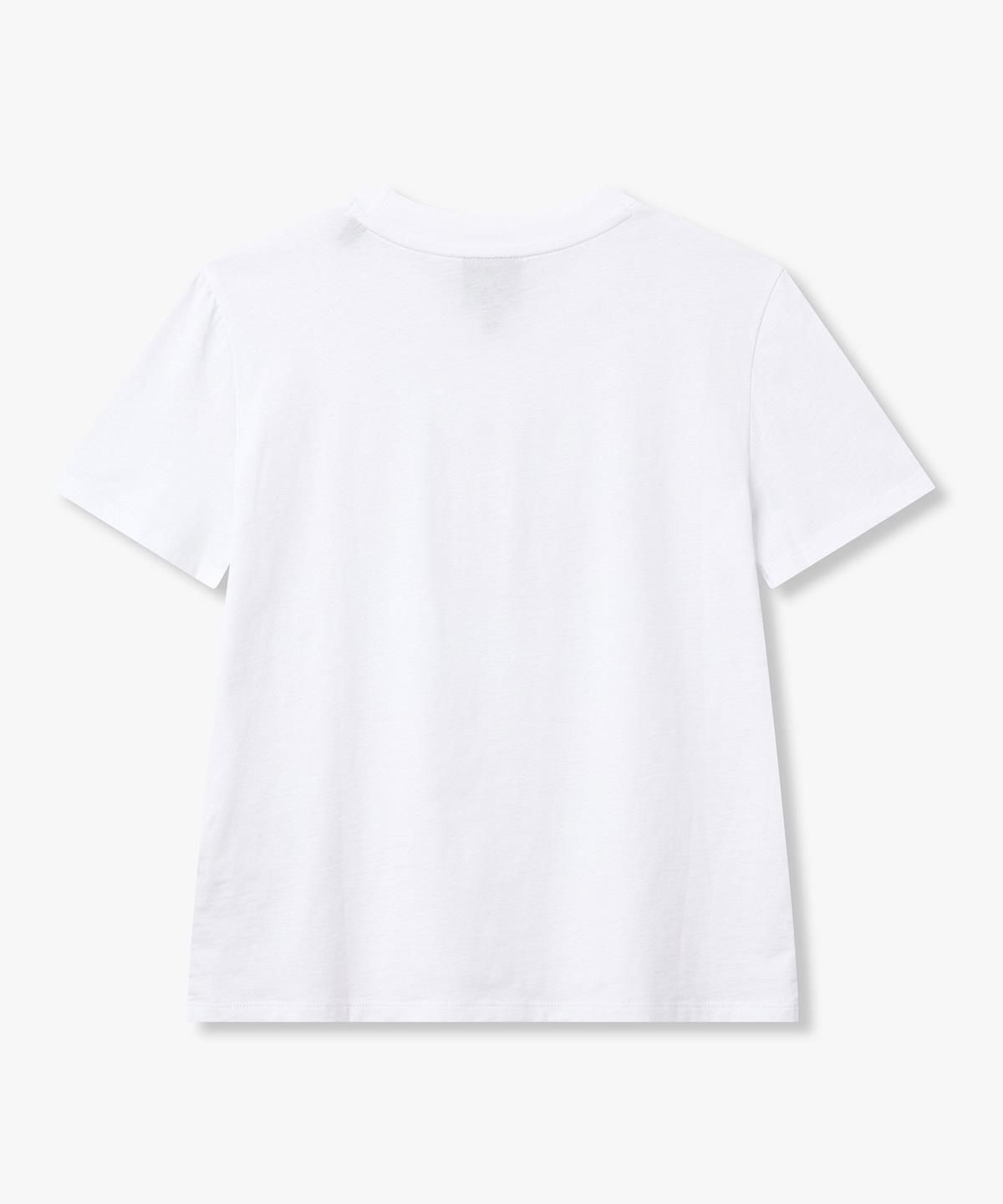 아르마니 익스체인지(ARMANI EXCHANGE) 여성 엠보 로고 크루넥 티셔츠 _화이트_A426130521