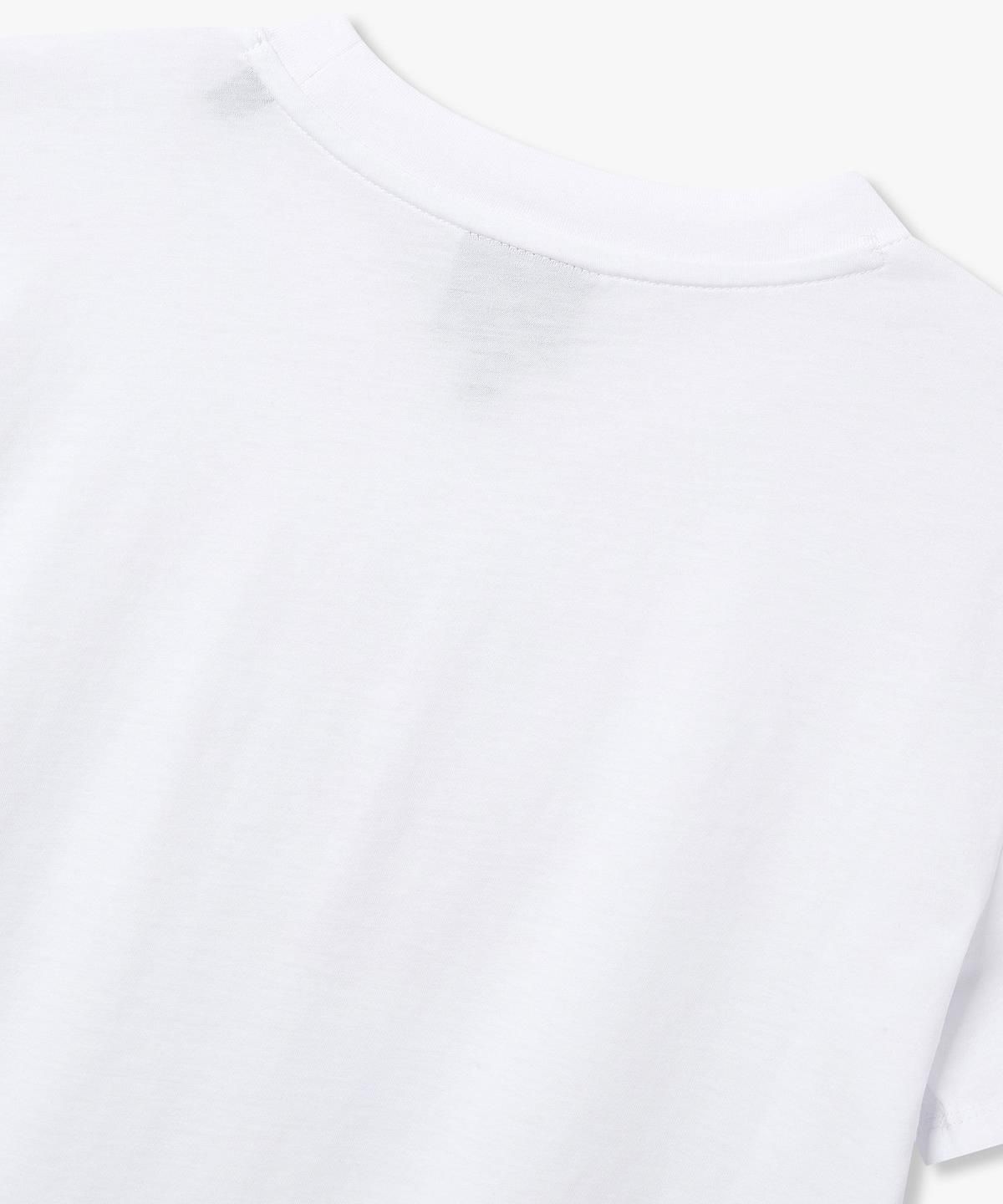 아르마니 익스체인지(ARMANI EXCHANGE) 여성 엠보 로고 크루넥 티셔츠 _화이트_A426130521
