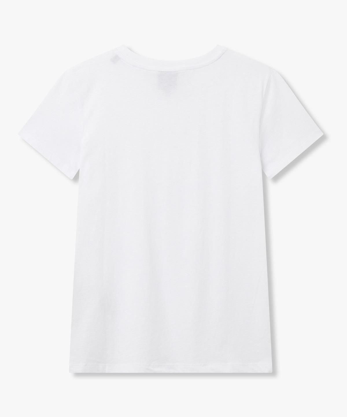 아르마니 익스체인지(ARMANI EXCHANGE) 여성 로고 라벨 크루넥 티셔츠 _화이트_A426130514