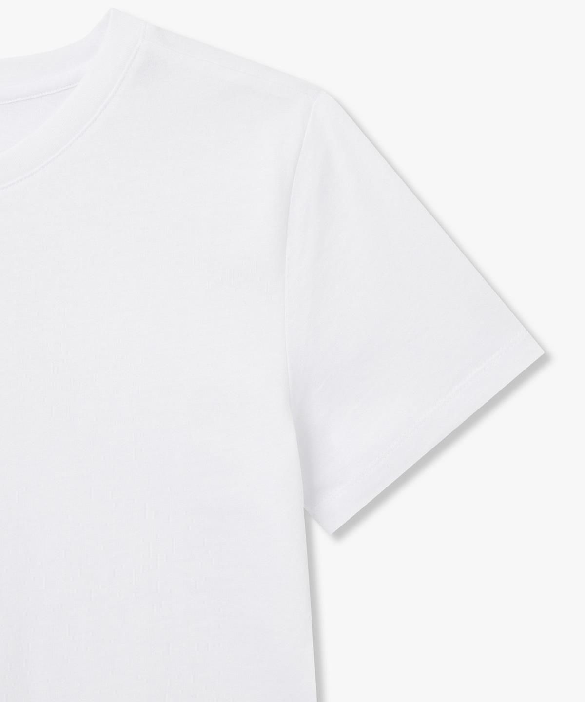 아르마니 익스체인지(ARMANI EXCHANGE) 여성 로고 라벨 크루넥 티셔츠 _화이트_A426130514