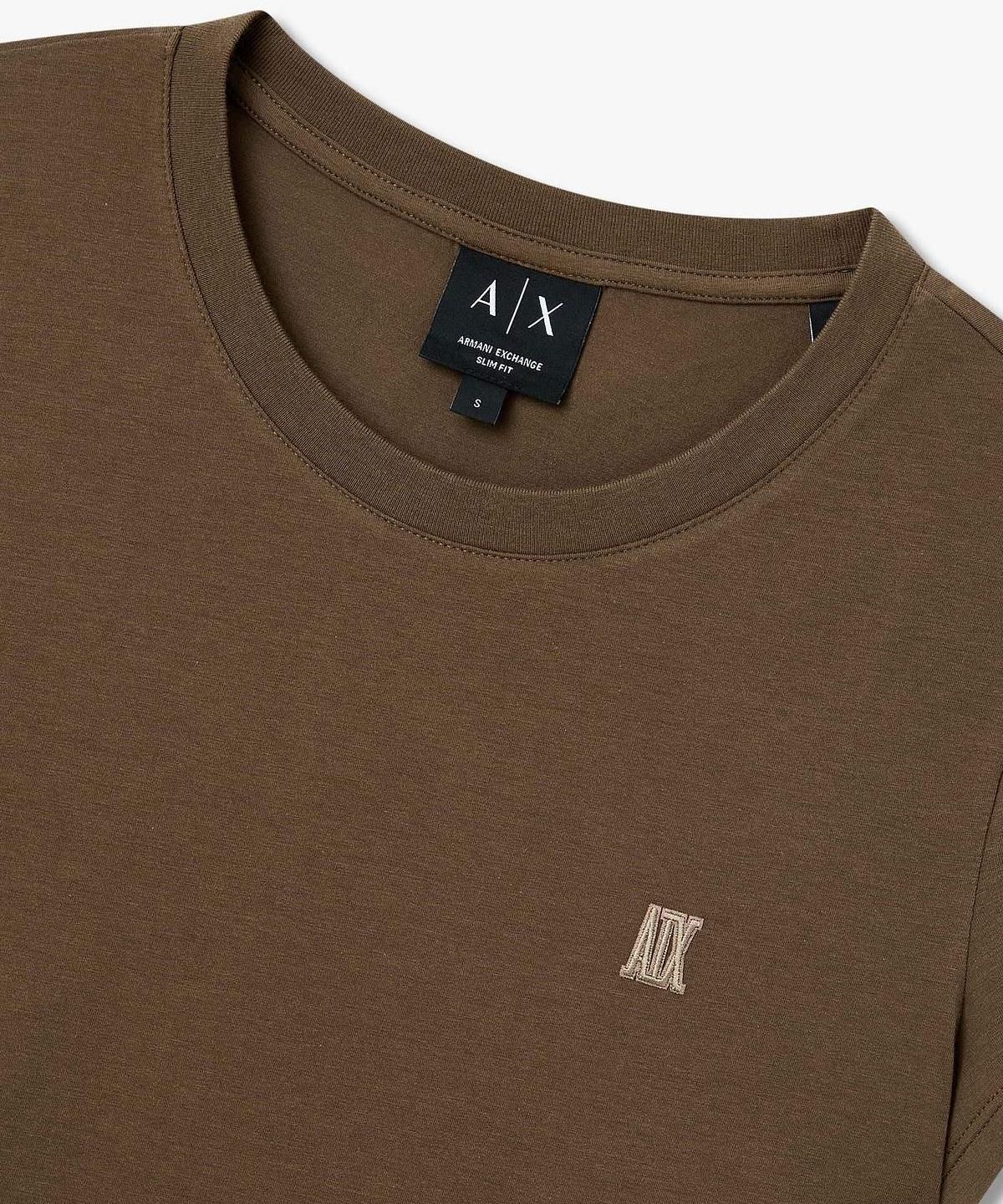 아르마니 익스체인지(ARMANI EXCHANGE) 여성 스트레치 슬림 핏 티셔츠 _브라운_A426130520