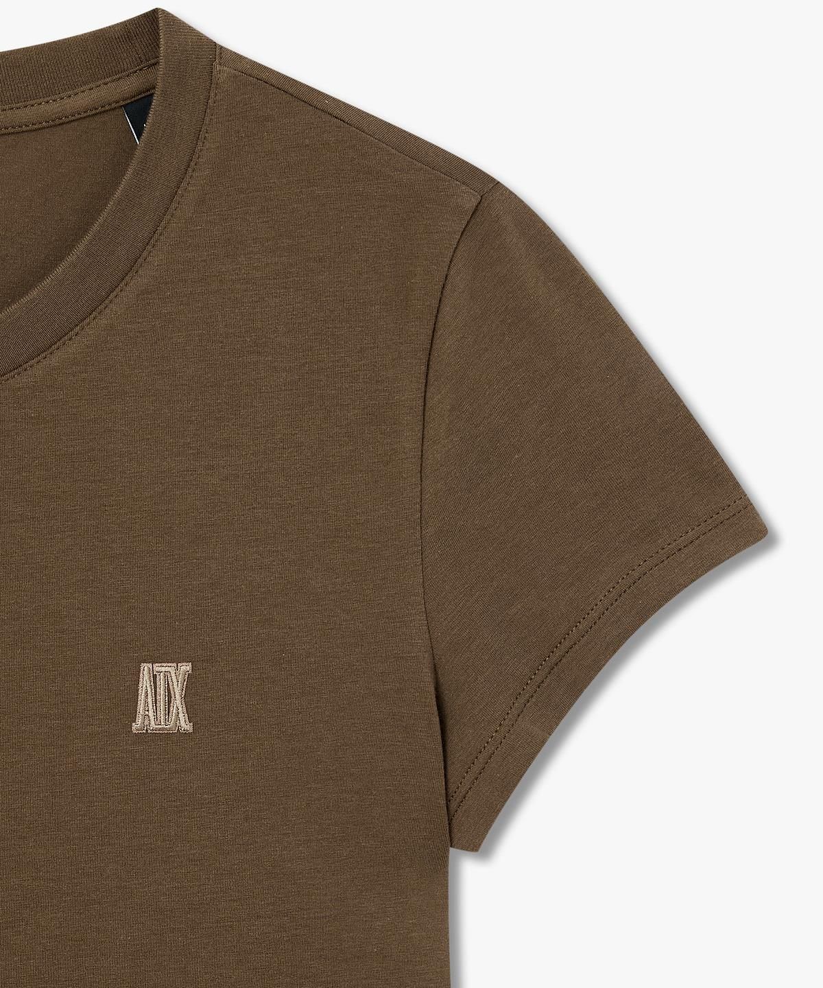아르마니 익스체인지(ARMANI EXCHANGE) 여성 스트레치 슬림 핏 티셔츠 _브라운_A426130520