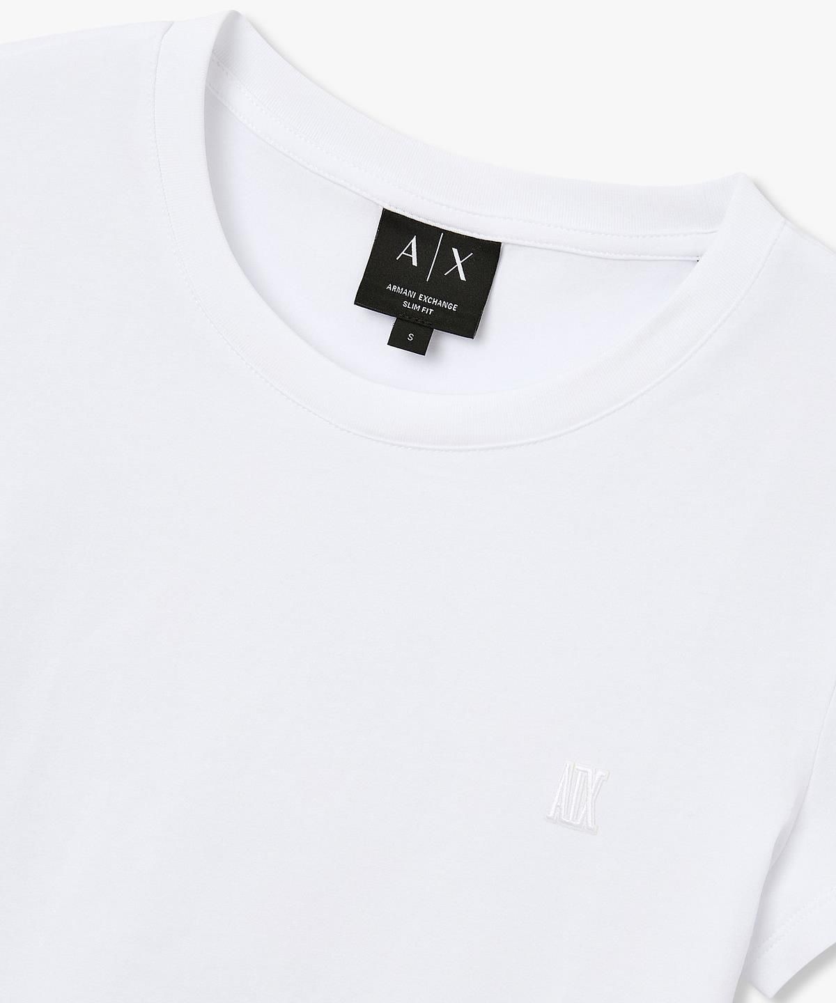 아르마니 익스체인지(ARMANI EXCHANGE) 여성 스트레치 슬림 핏 티셔츠 _화이트_A426130519