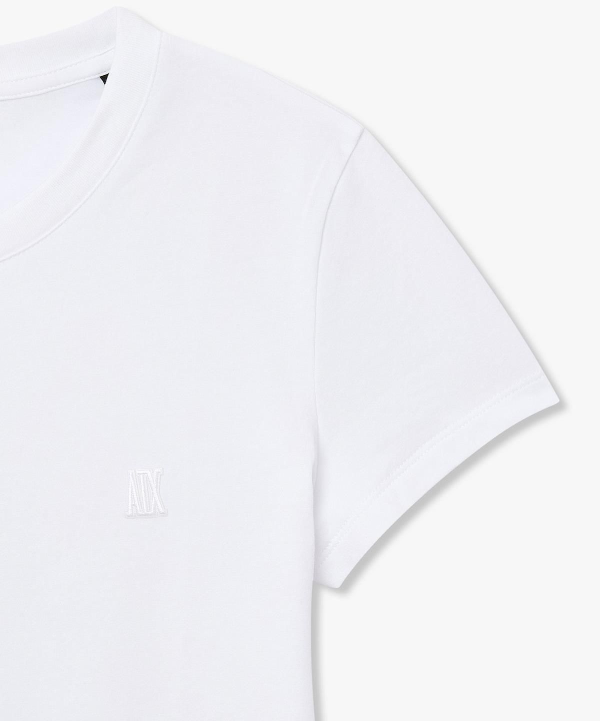 아르마니 익스체인지(ARMANI EXCHANGE) 여성 스트레치 슬림 핏 티셔츠 _화이트_A426130519