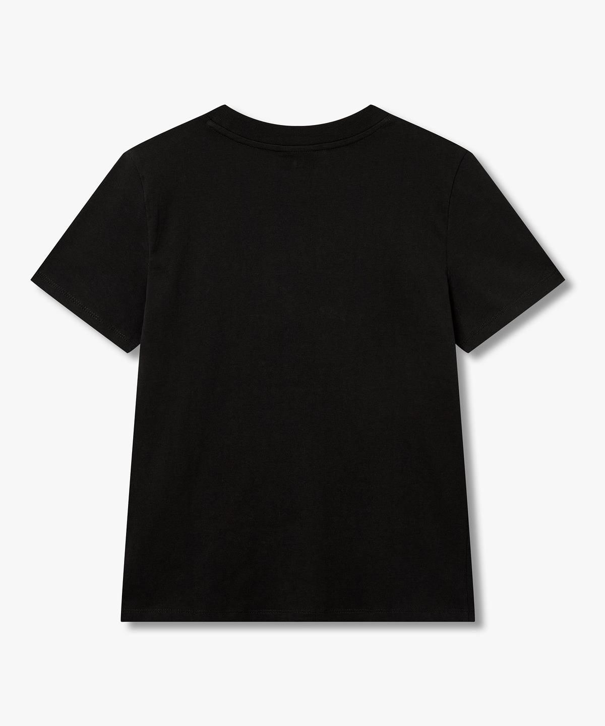 아르마니 익스체인지(ARMANI EXCHANGE) 여성 로고 디테일 크루넥 티셔츠 _블랙_A426130517