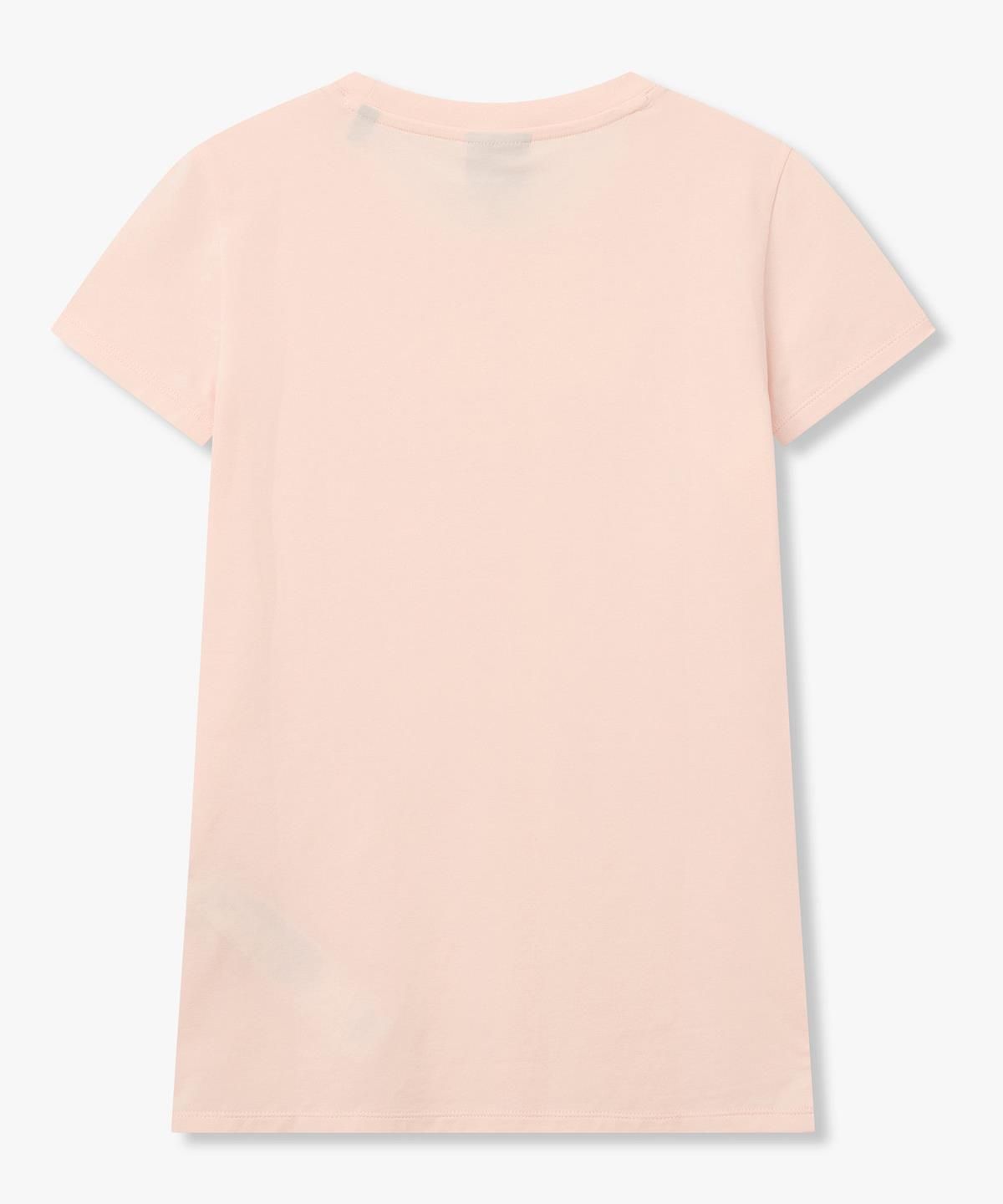 아르마니 익스체인지(ARMANI EXCHANGE) 여성 엠보 로고 스트레치 슬림 티셔츠 _라이트 핑크_A426130508