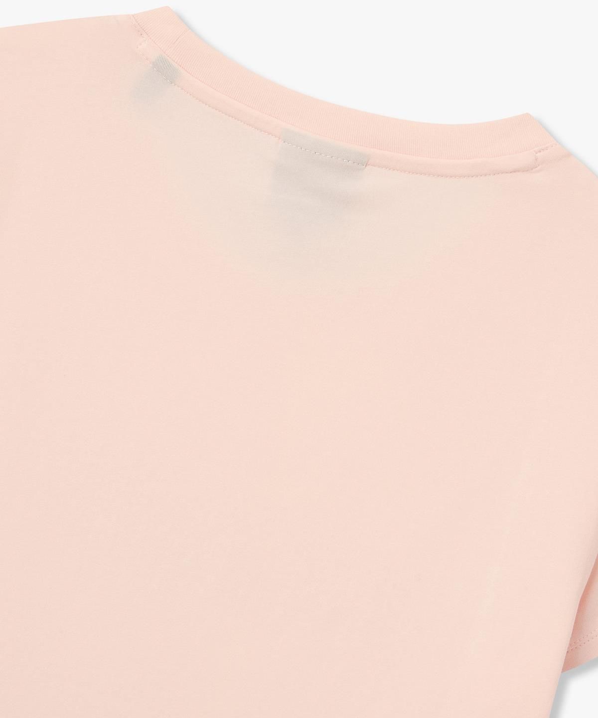 아르마니 익스체인지(ARMANI EXCHANGE) 여성 엠보 로고 스트레치 슬림 티셔츠 _라이트 핑크_A426130508