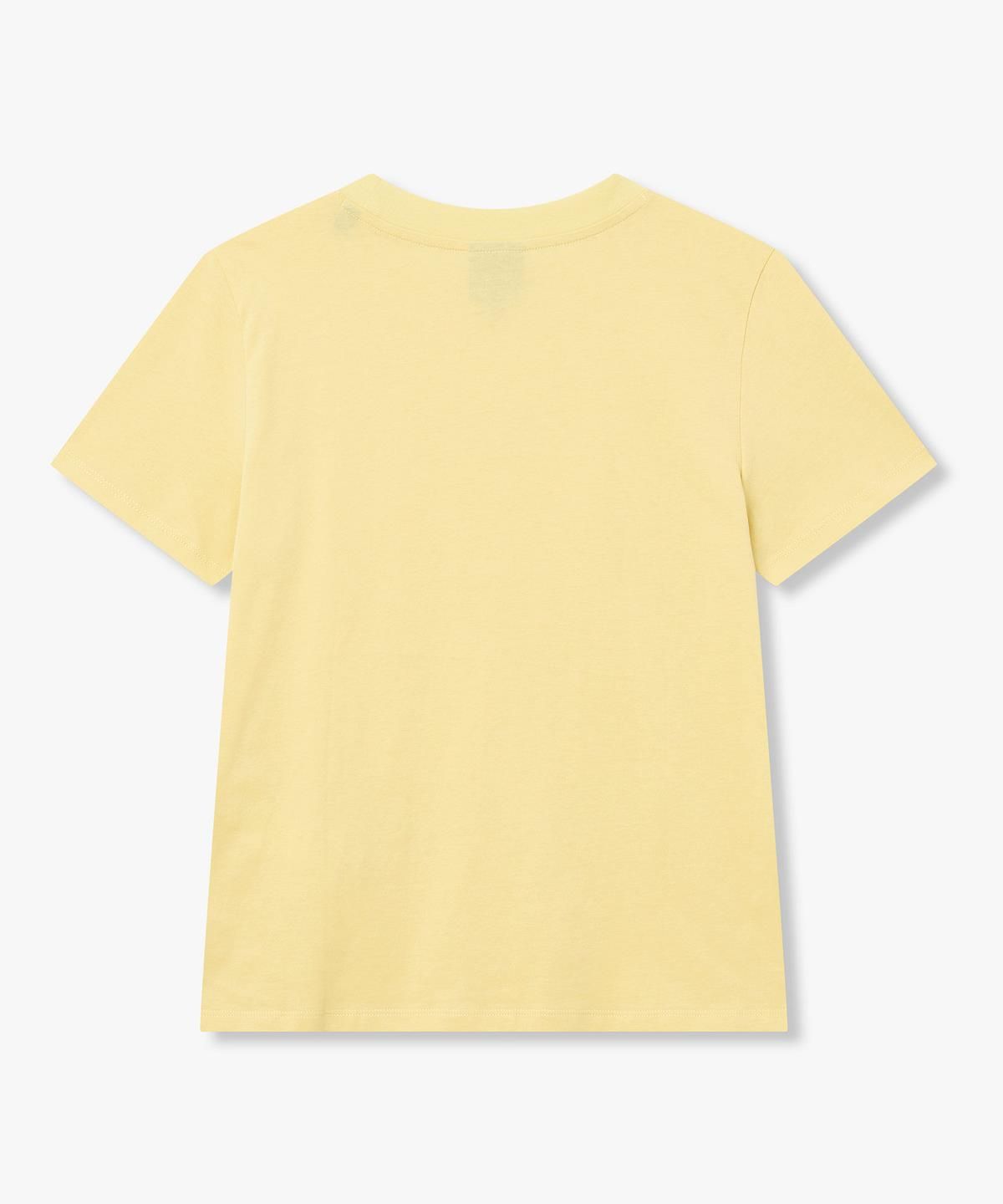 아르마니 익스체인지(ARMANI EXCHANGE) 여성 로고 디테일 크루넥 티셔츠 _옐로우_A426130516