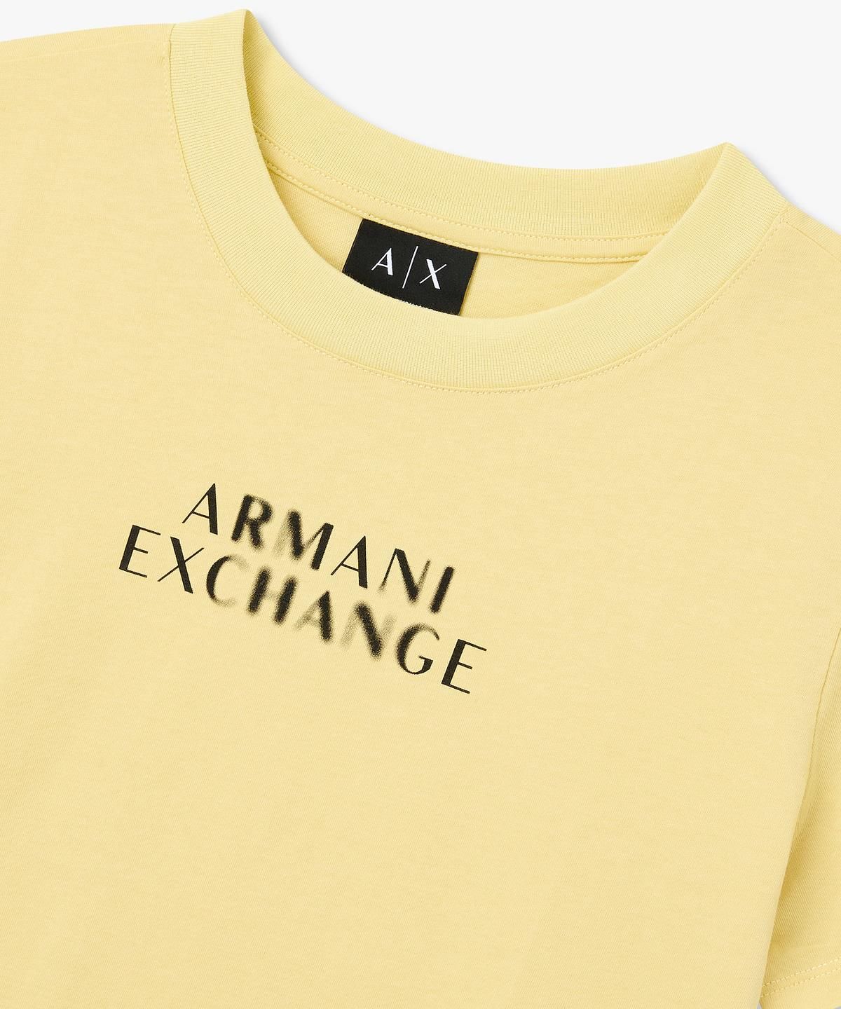 아르마니 익스체인지(ARMANI EXCHANGE) 여성 로고 디테일 크루넥 티셔츠 _옐로우_A426130516