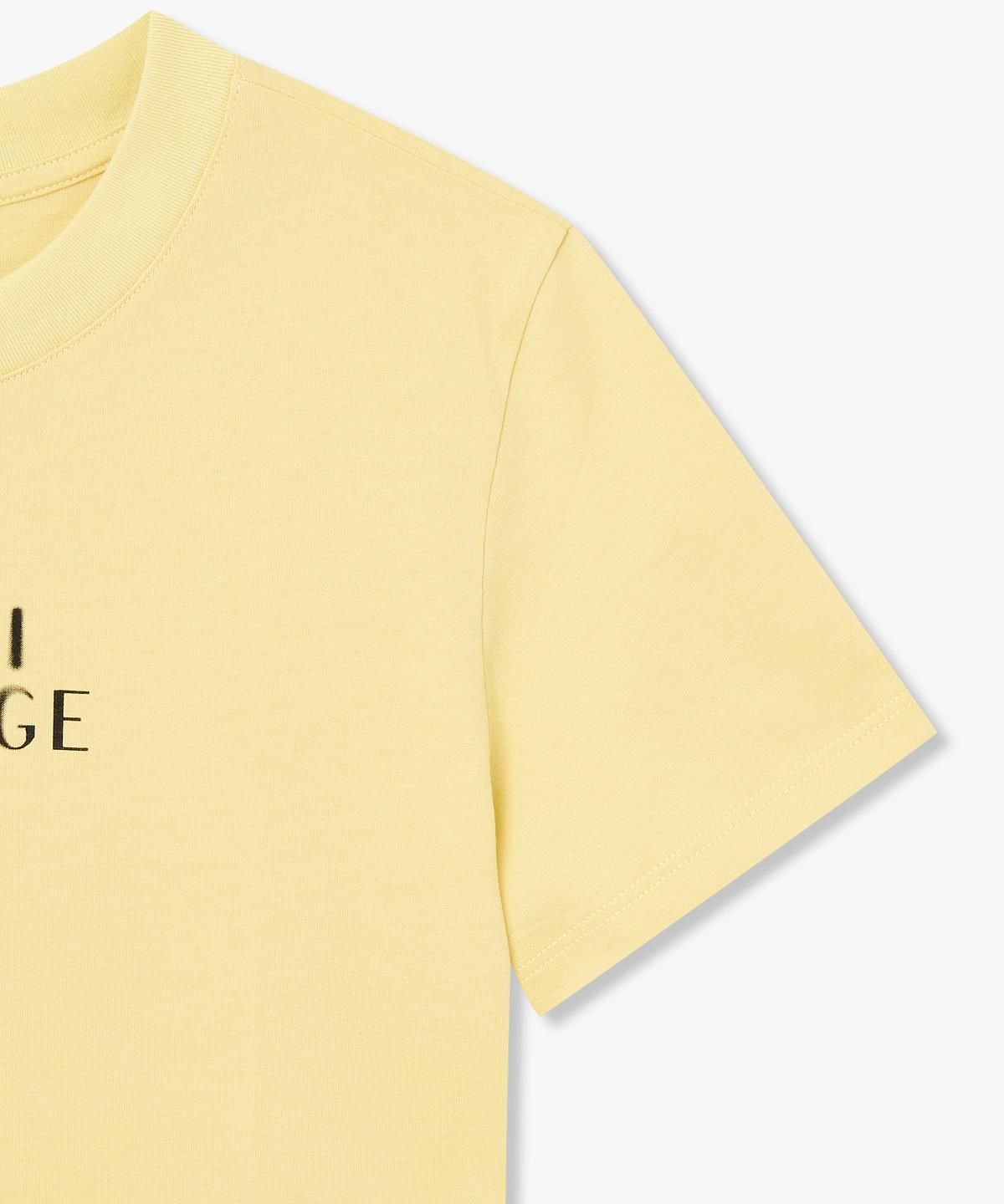 아르마니 익스체인지(ARMANI EXCHANGE) 여성 로고 디테일 크루넥 티셔츠 _옐로우_A426130516