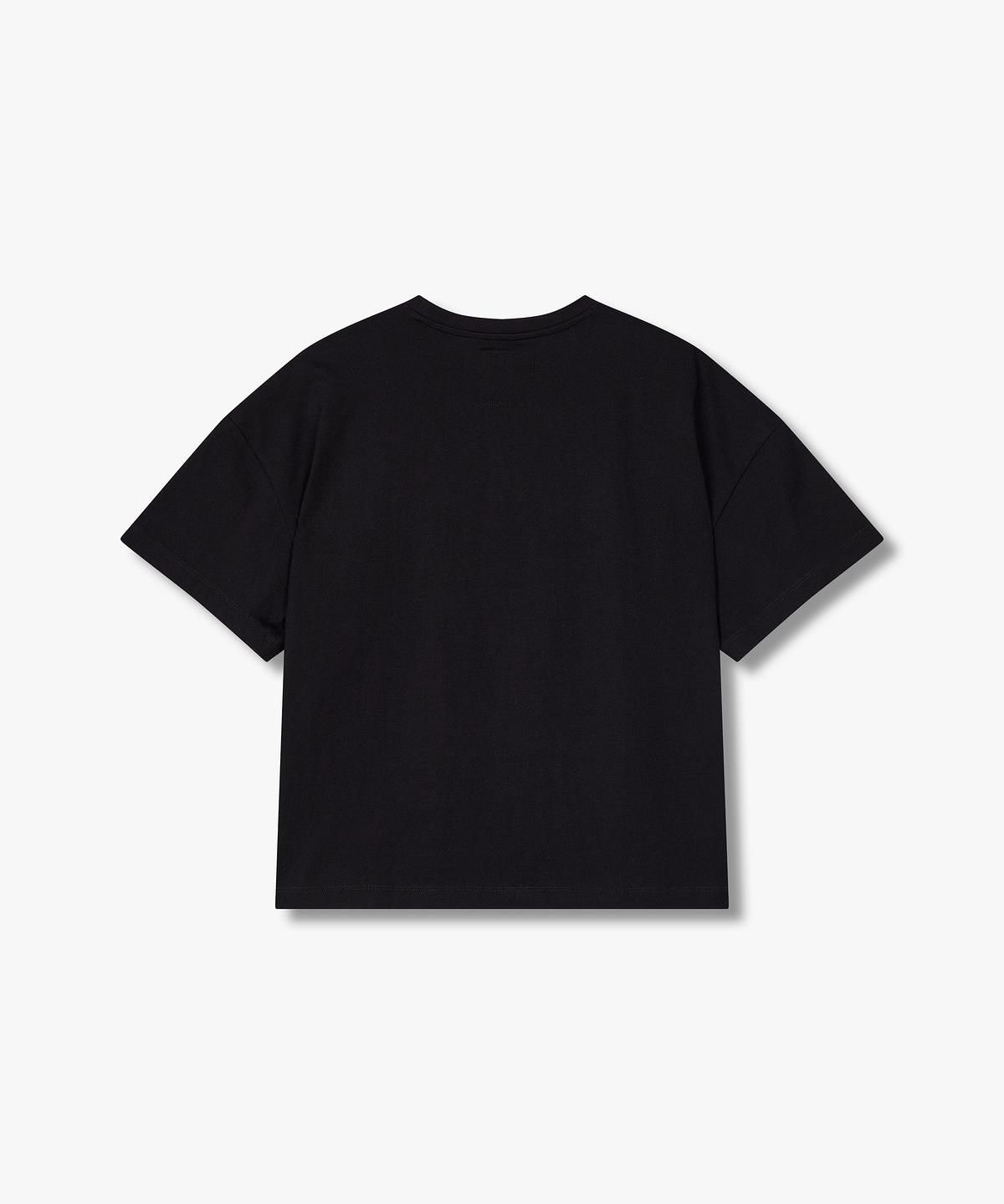 아르마니 익스체인지(ARMANI EXCHANGE) 여성 드롭 숄더 루즈 핏 티셔츠 _블랙_A425130532