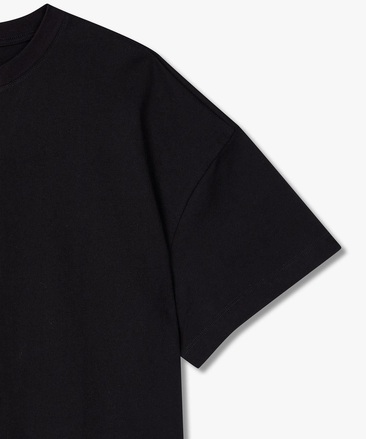 아르마니 익스체인지(ARMANI EXCHANGE) 여성 드롭 숄더 루즈 핏 티셔츠 _블랙_A425130532