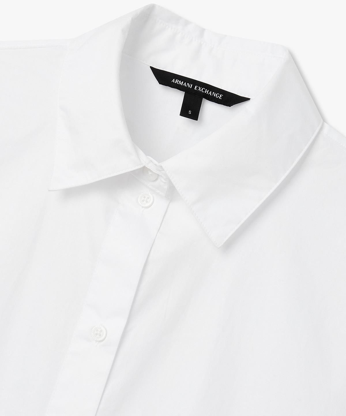 아르마니 익스체인지(ARMANI EXCHANGE) 여성 백 밴딩 크롭트 셔츠 _화이트_A426120503