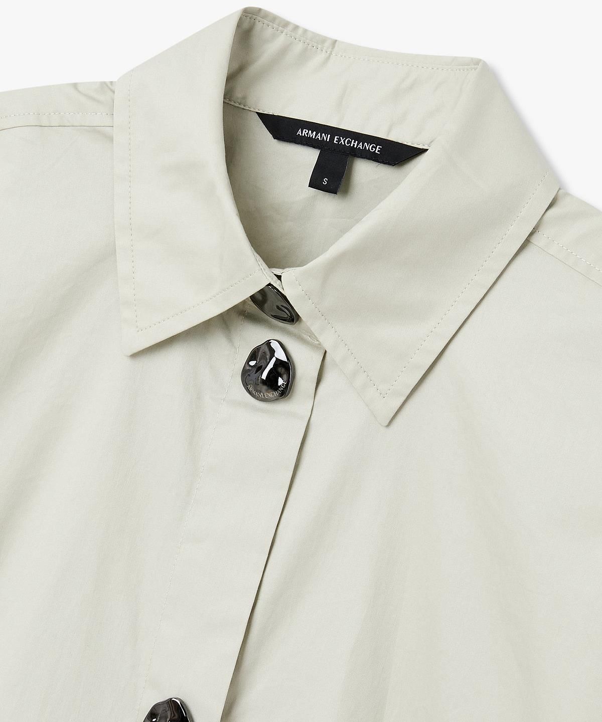 아르마니 익스체인지(ARMANI EXCHANGE) 여성 핀턱 슬리브 디테일 코튼 셔츠 _베이지_A426120506