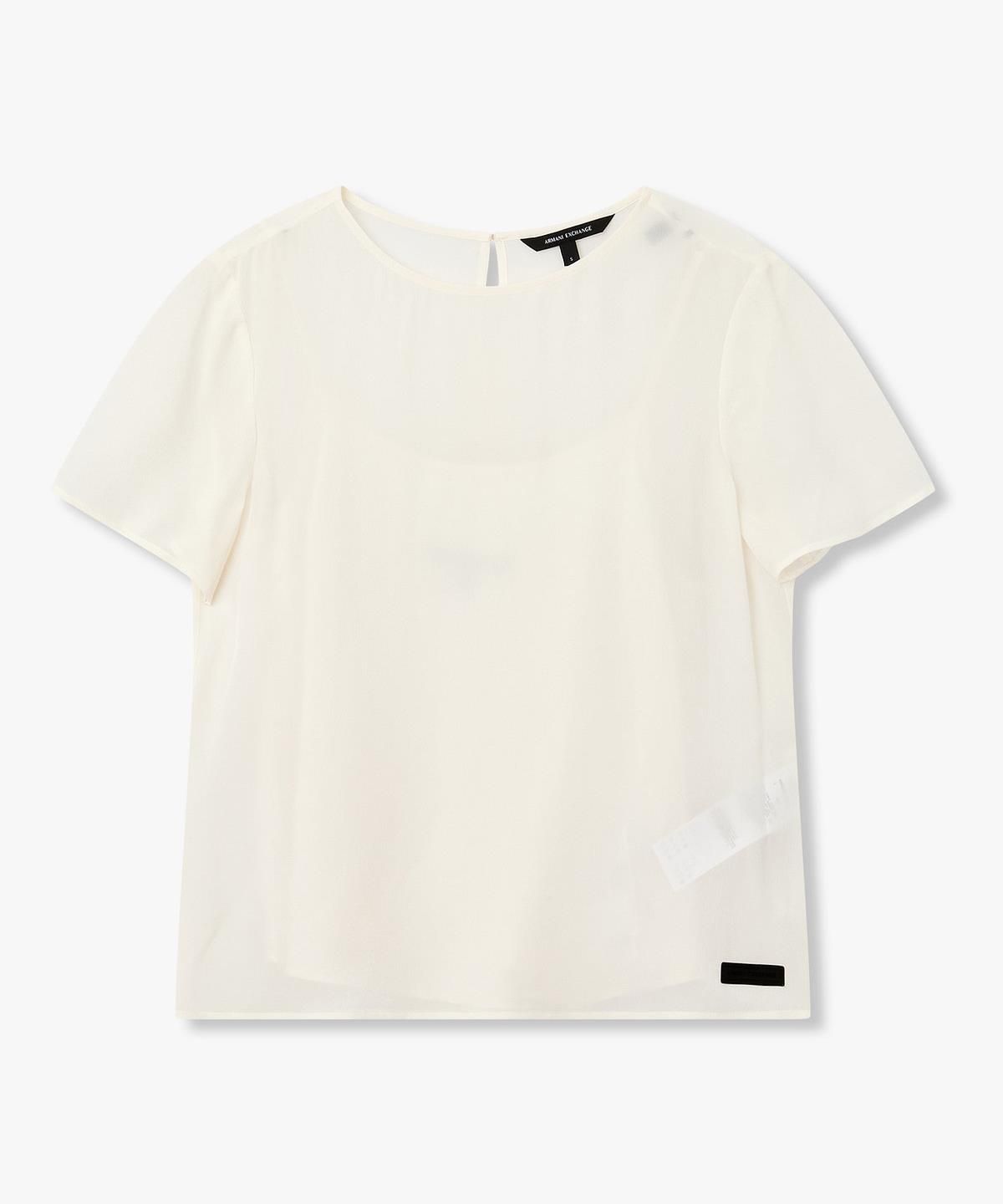 아르마니 익스체인지(ARMANI EXCHANGE) 여성 숏 슬리브 크루넥 블라우스 _아이보리_A426120501